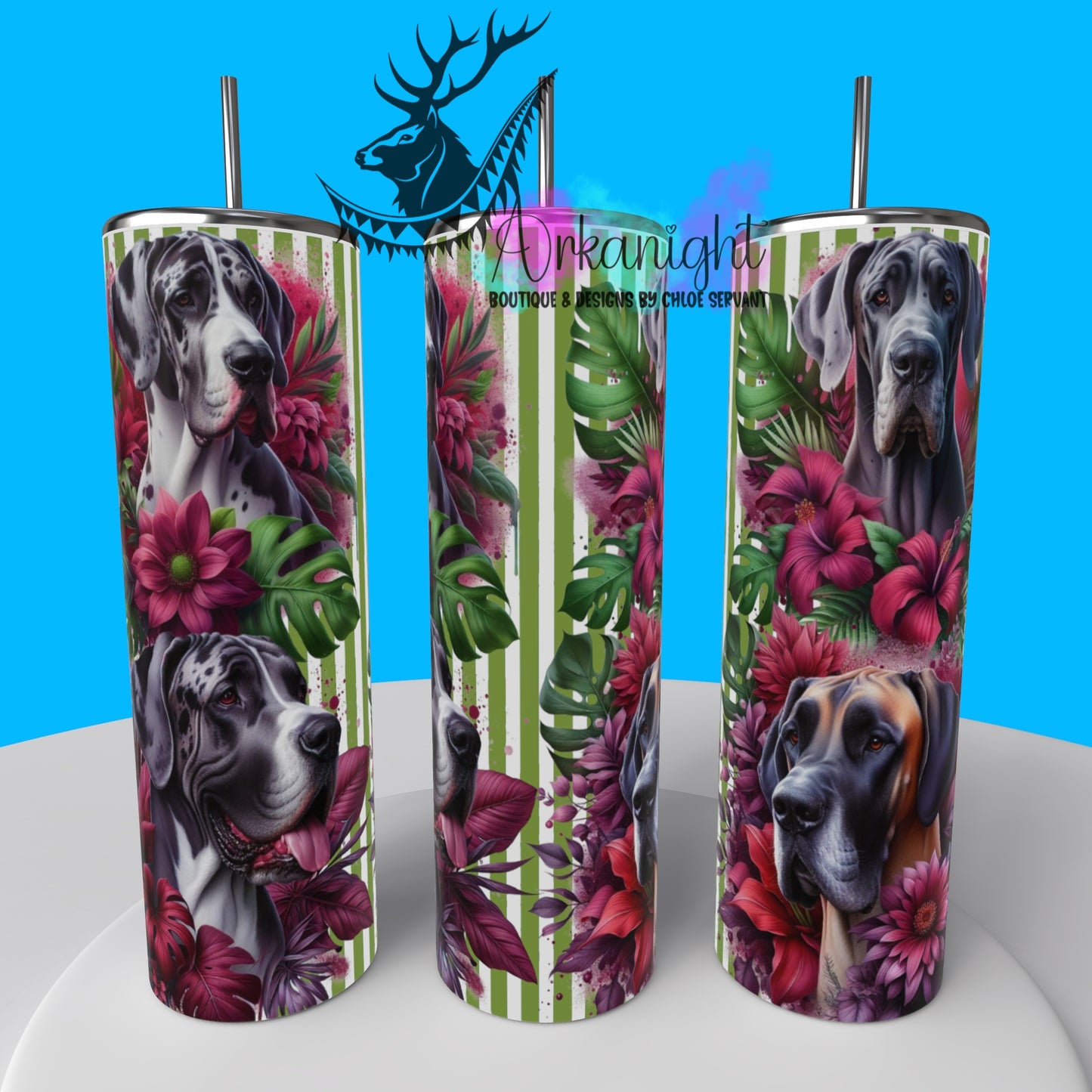 Gourde sur commande - Collection Monstera & Chien 2025 - Grand Danois Mix