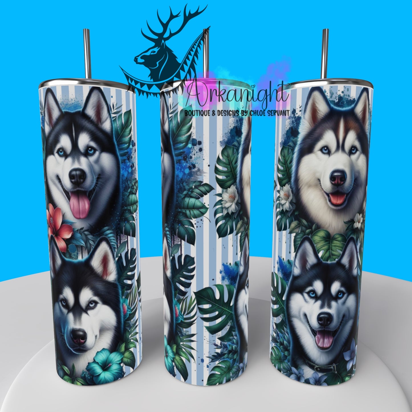 Gourde sur commande - Collection Monstera & Chien 2025 - Husky