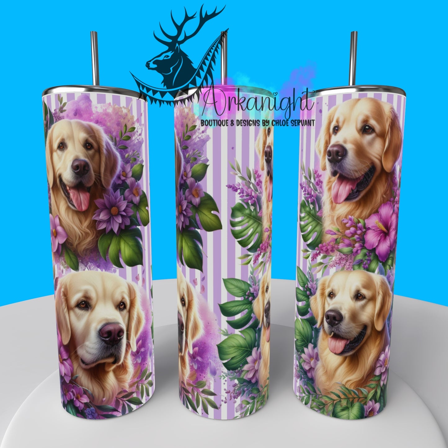 Gourde sur commande - Collection Monstera & Chien 2025 - Golden Retriever
