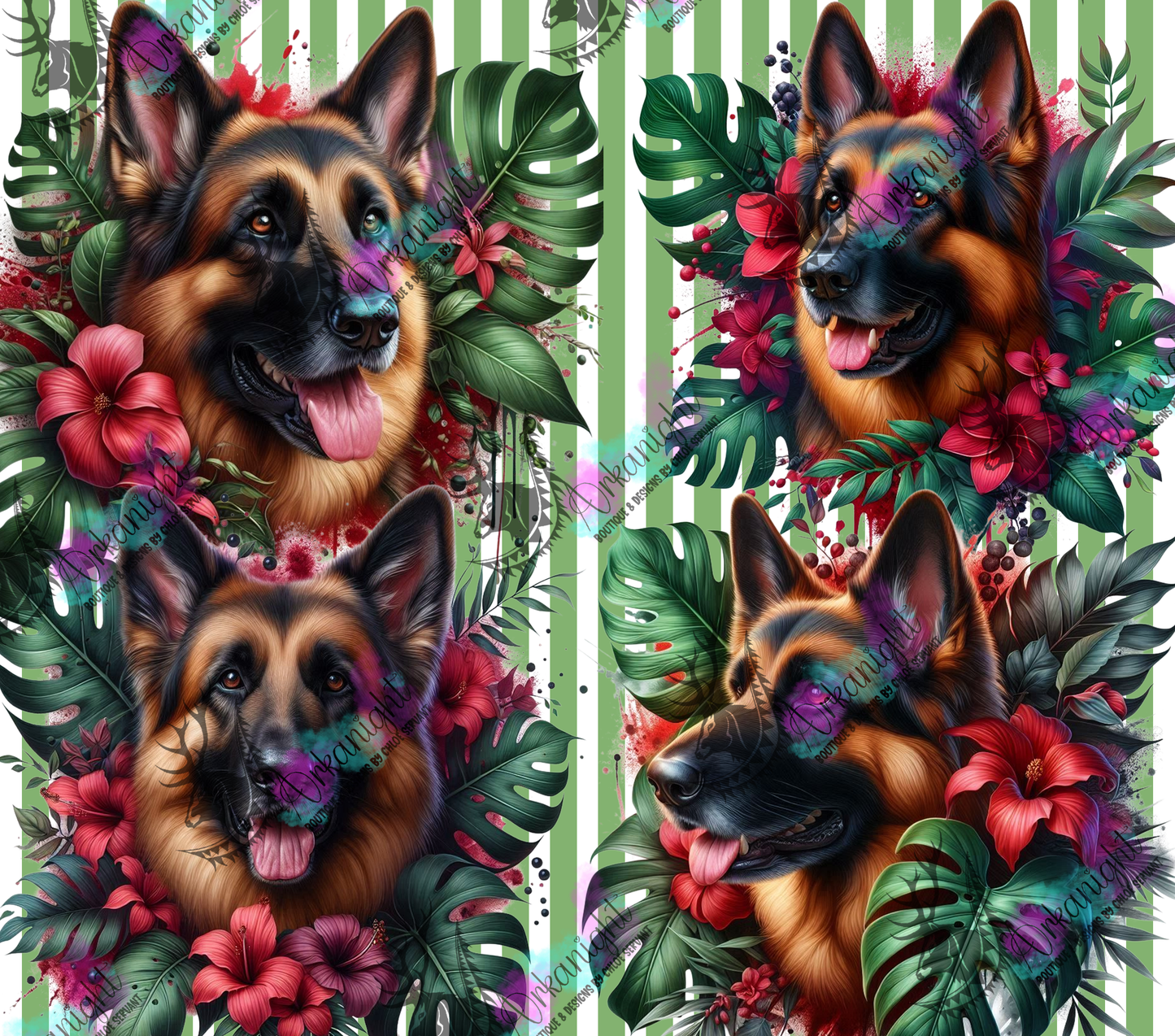 Numérique - Collection Monstera & Chien 2025 - Berger Allemand