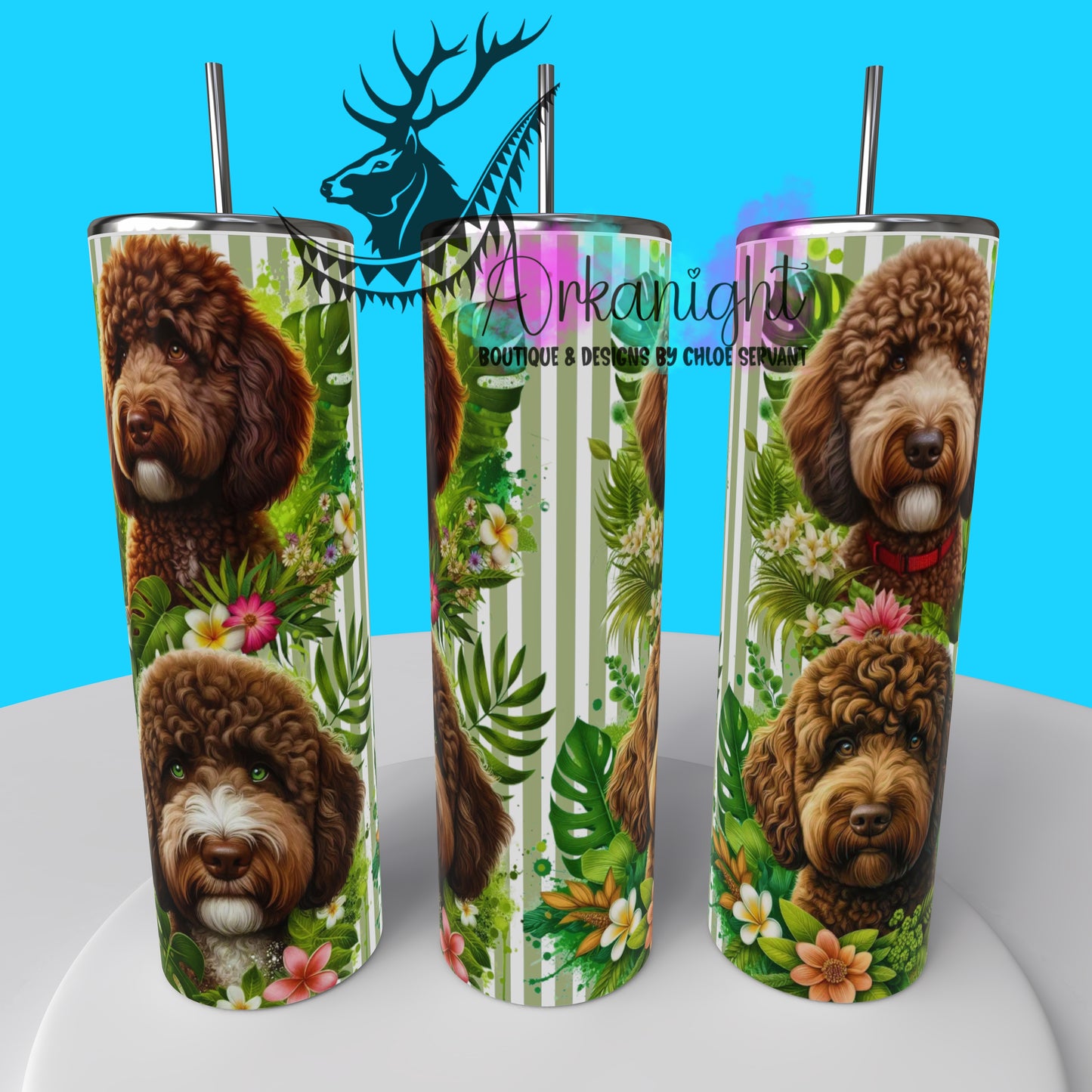 Gourde sur commande - Collection Monstera & Chien 2025 - Doodle - Brun/Roux