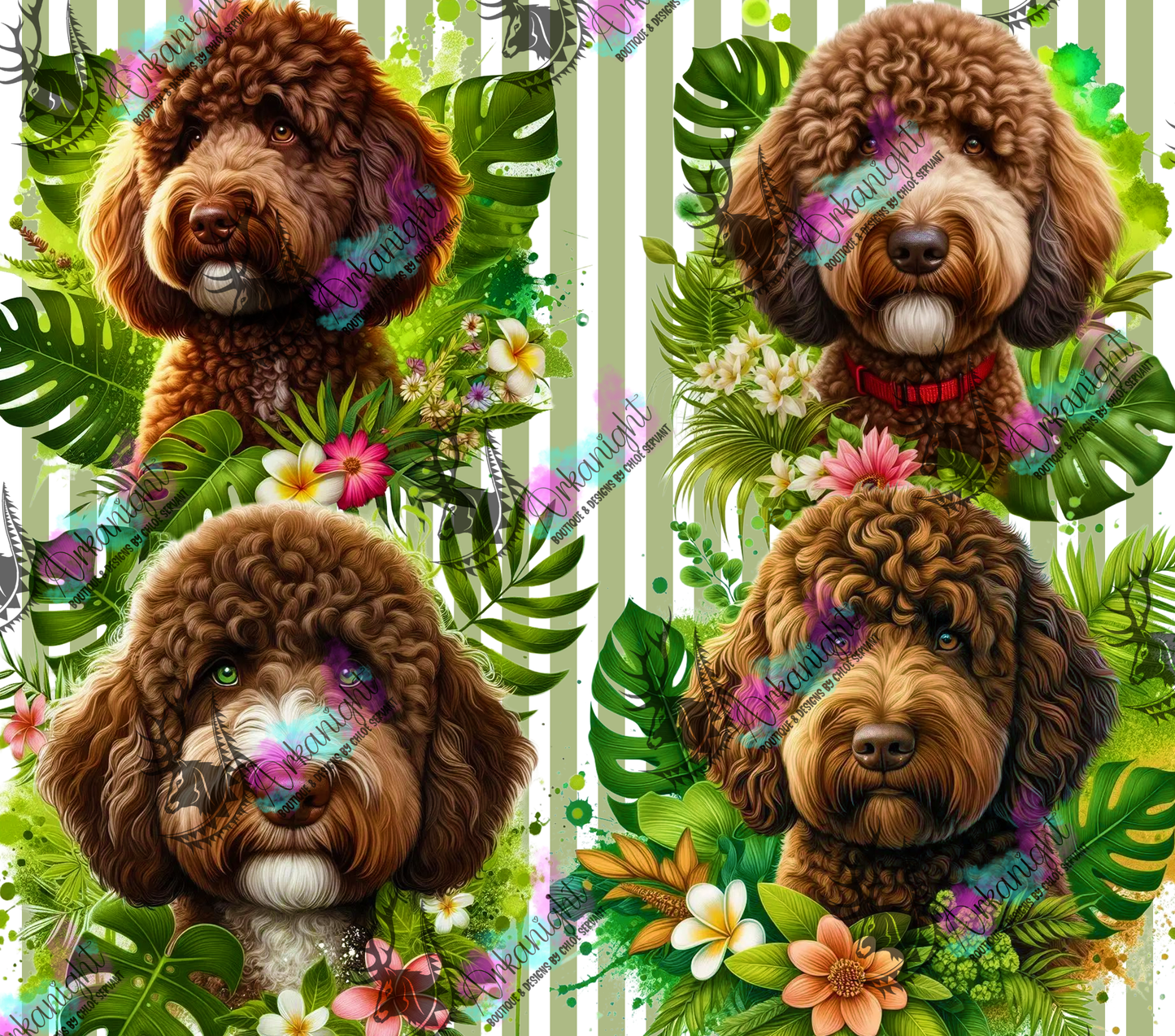 Numérique - Collection Monstera & Chien 2025 - Doodle - Brun/Roux