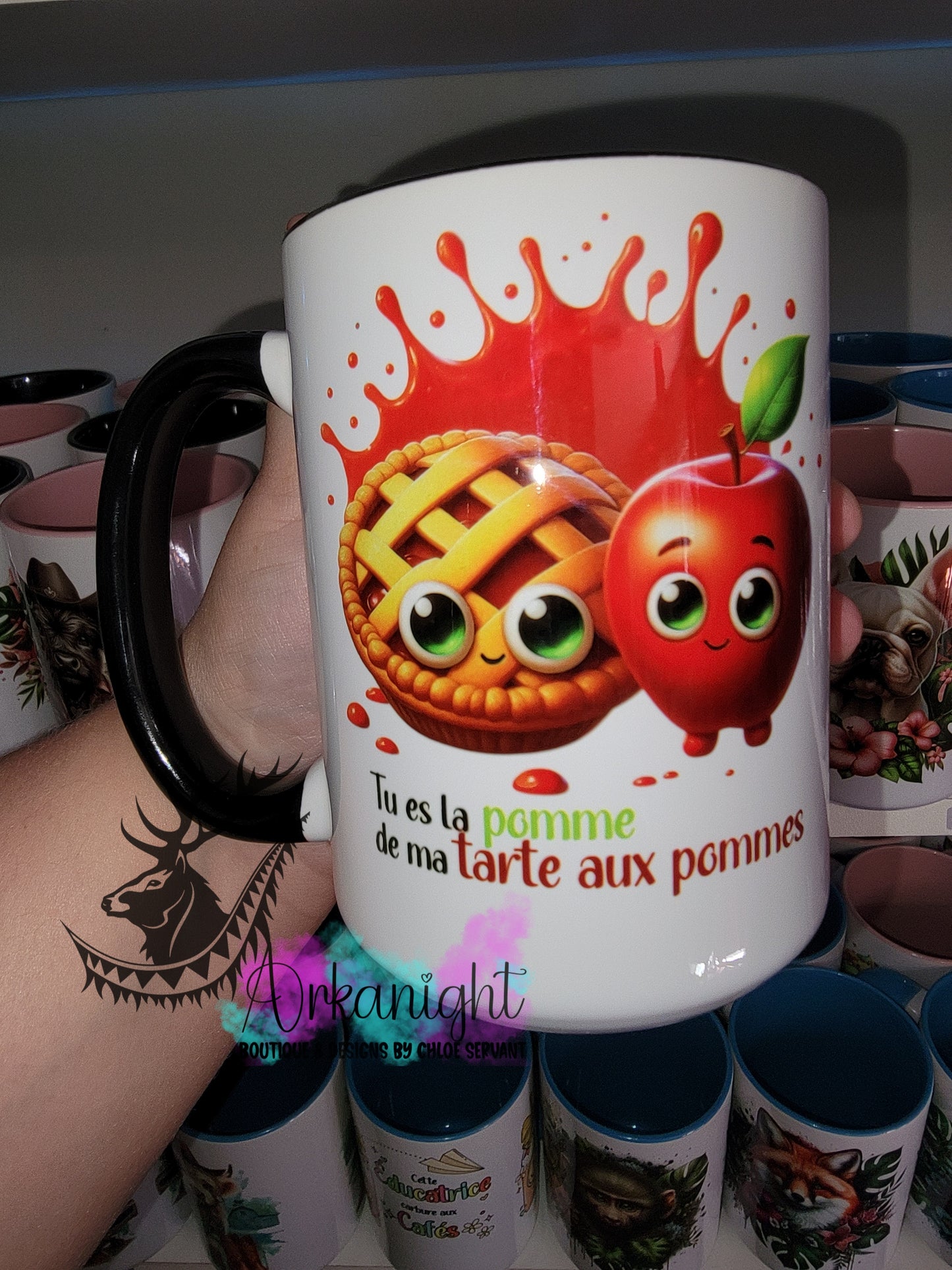 Tasse en céramique sur commande - Pommes de ma tarte aux pommes