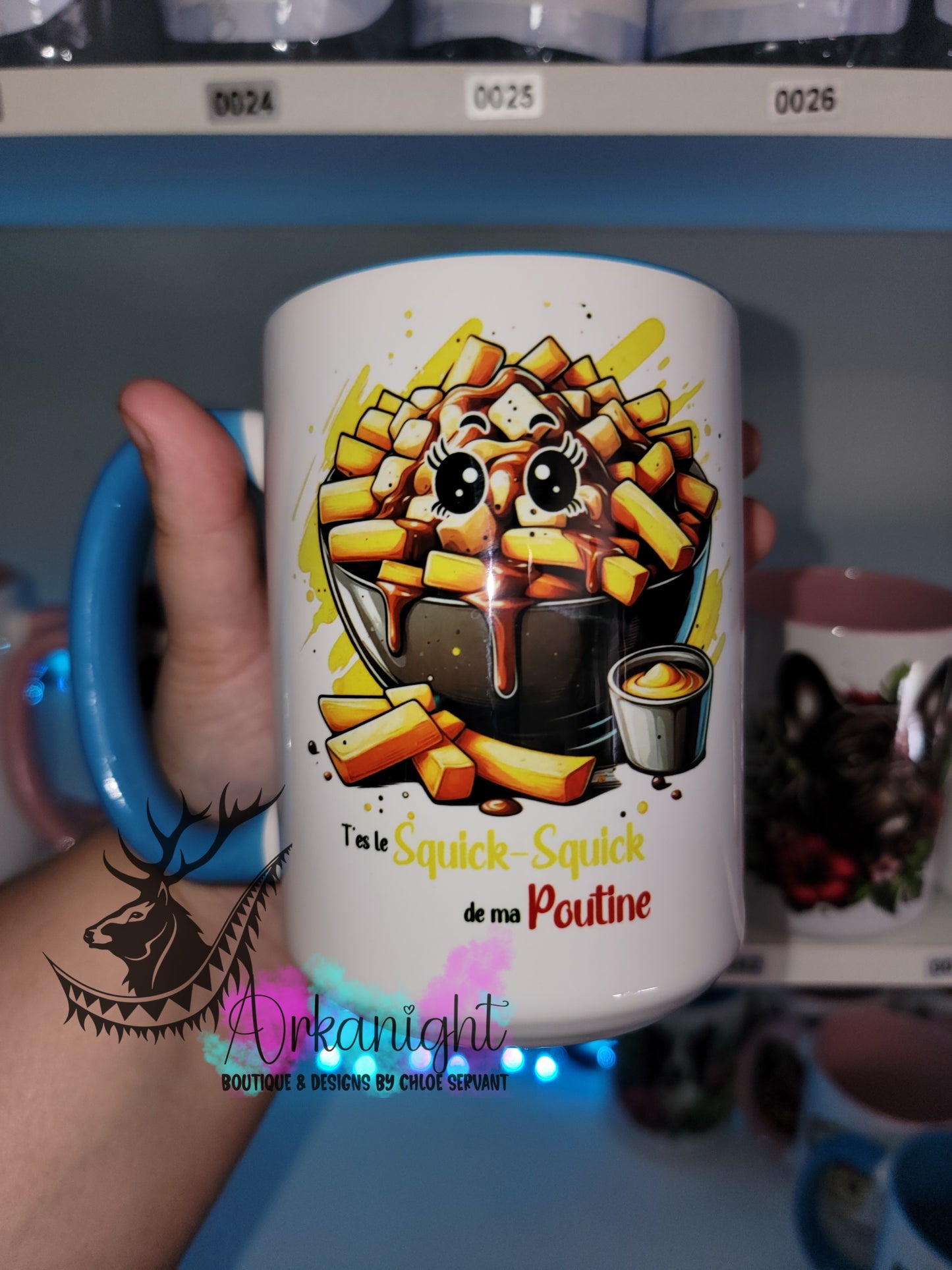 Tasse en céramique sur commande - Squick Squick de ma poutine