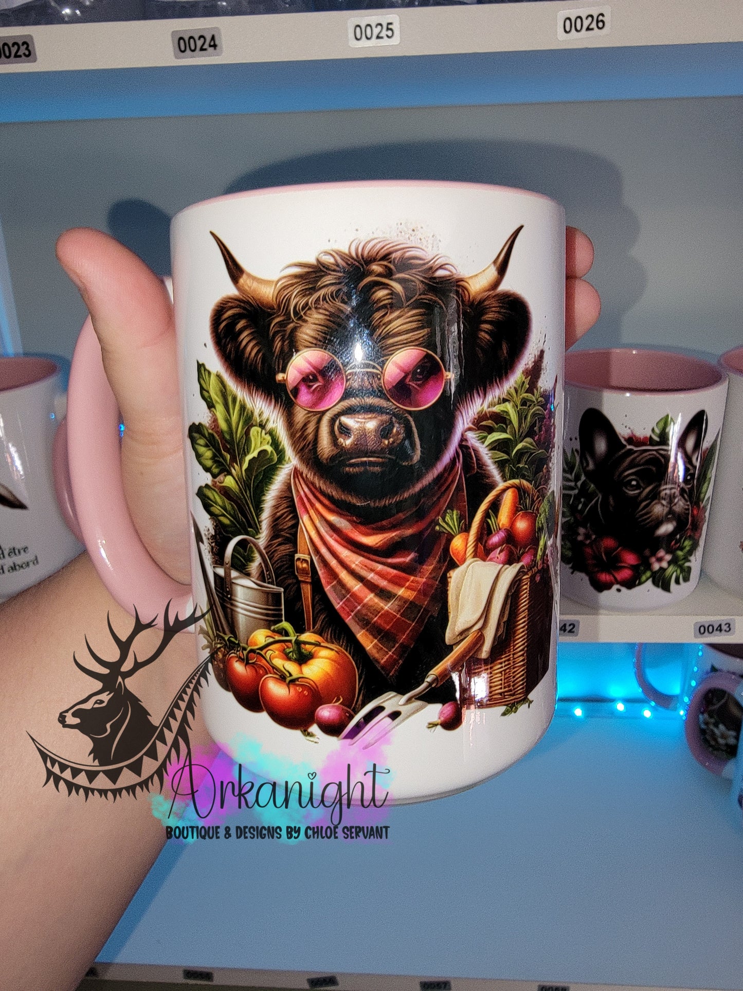 Tasse en céramique sur commande - Higland Cow - Jardinage - 03