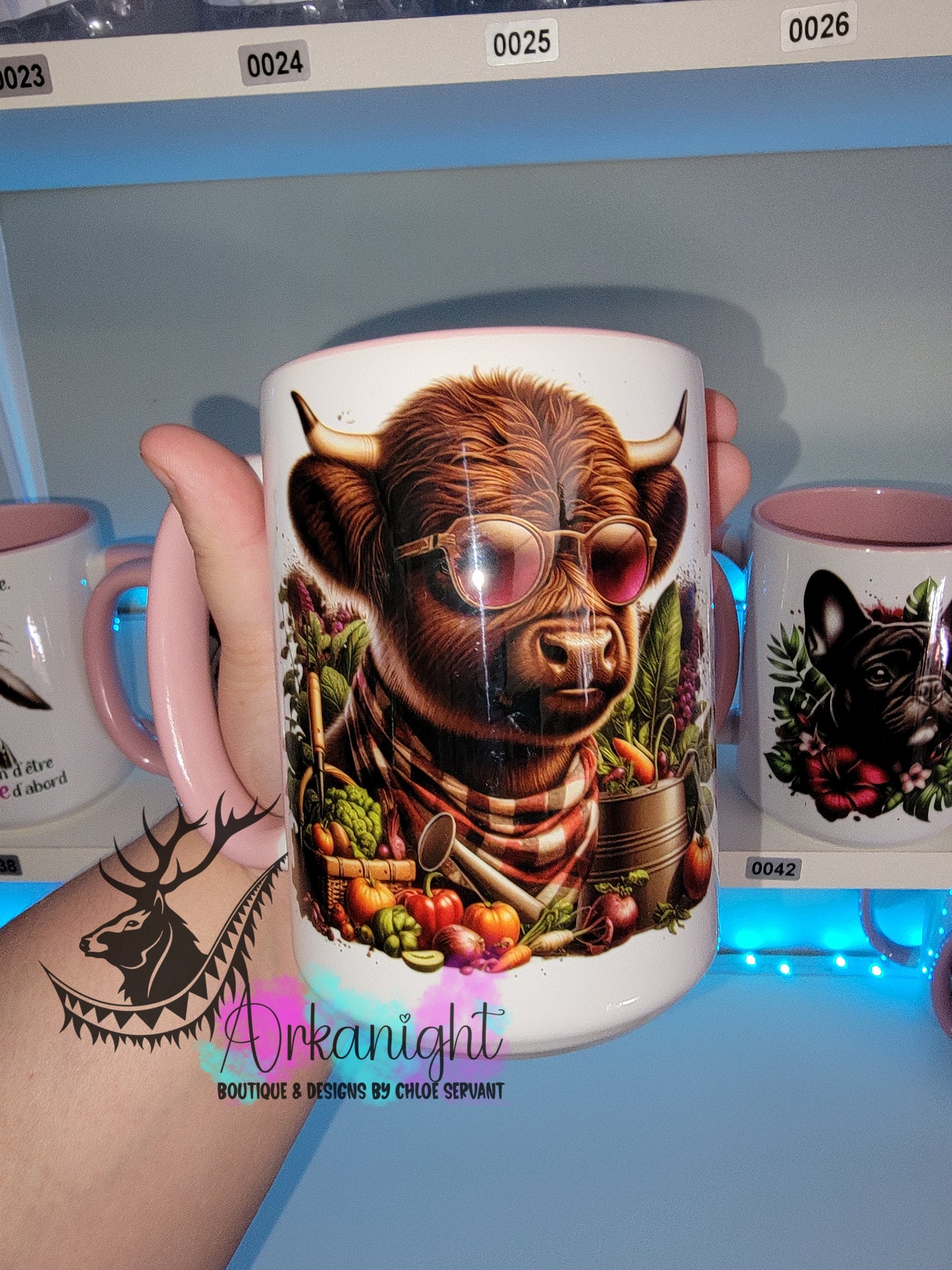 Tasse en céramique sur commande - Higland Cow - Jardinage - 04