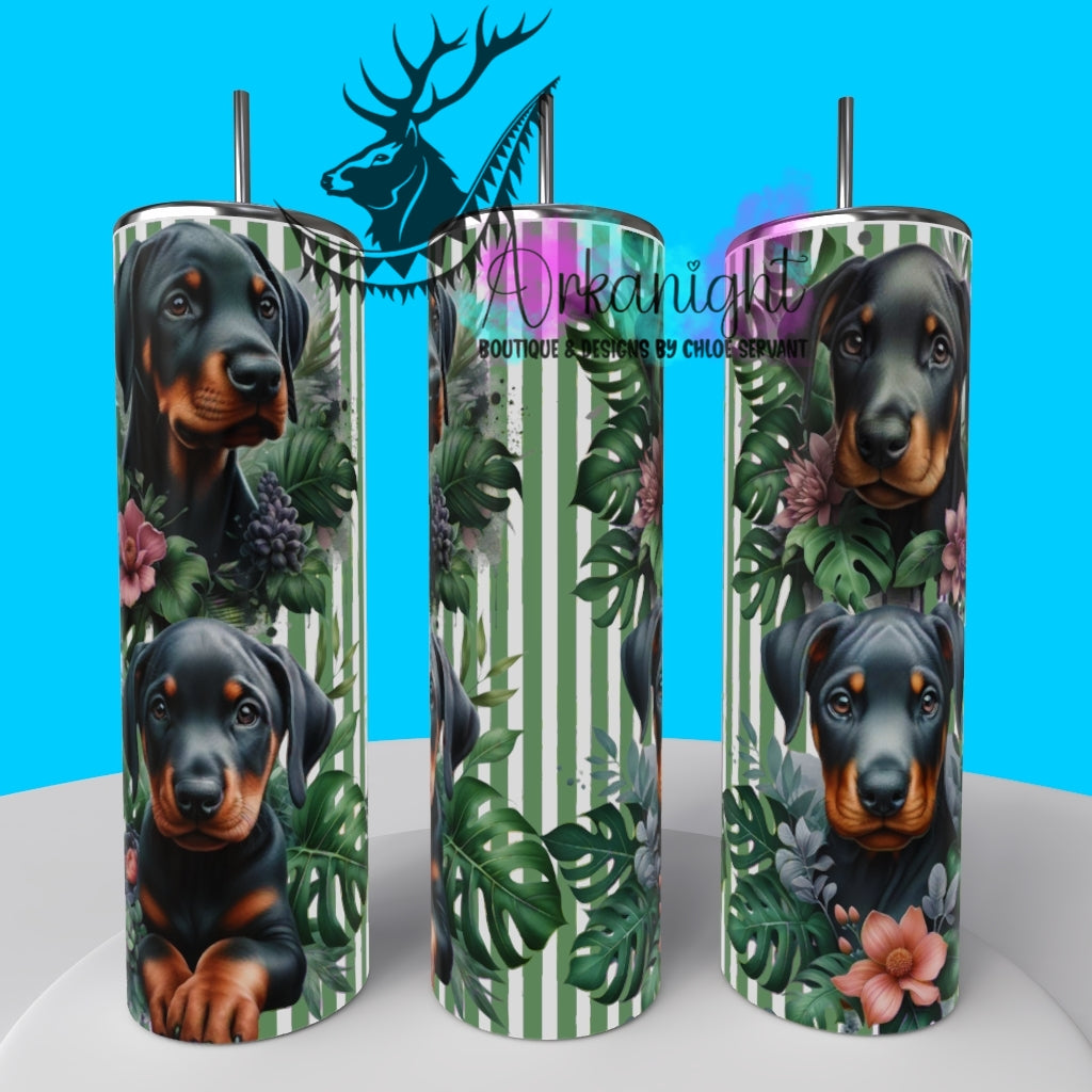 Gourde sur commande - Collection Monstera & Chiot 2025 - Doberman- Natural ears