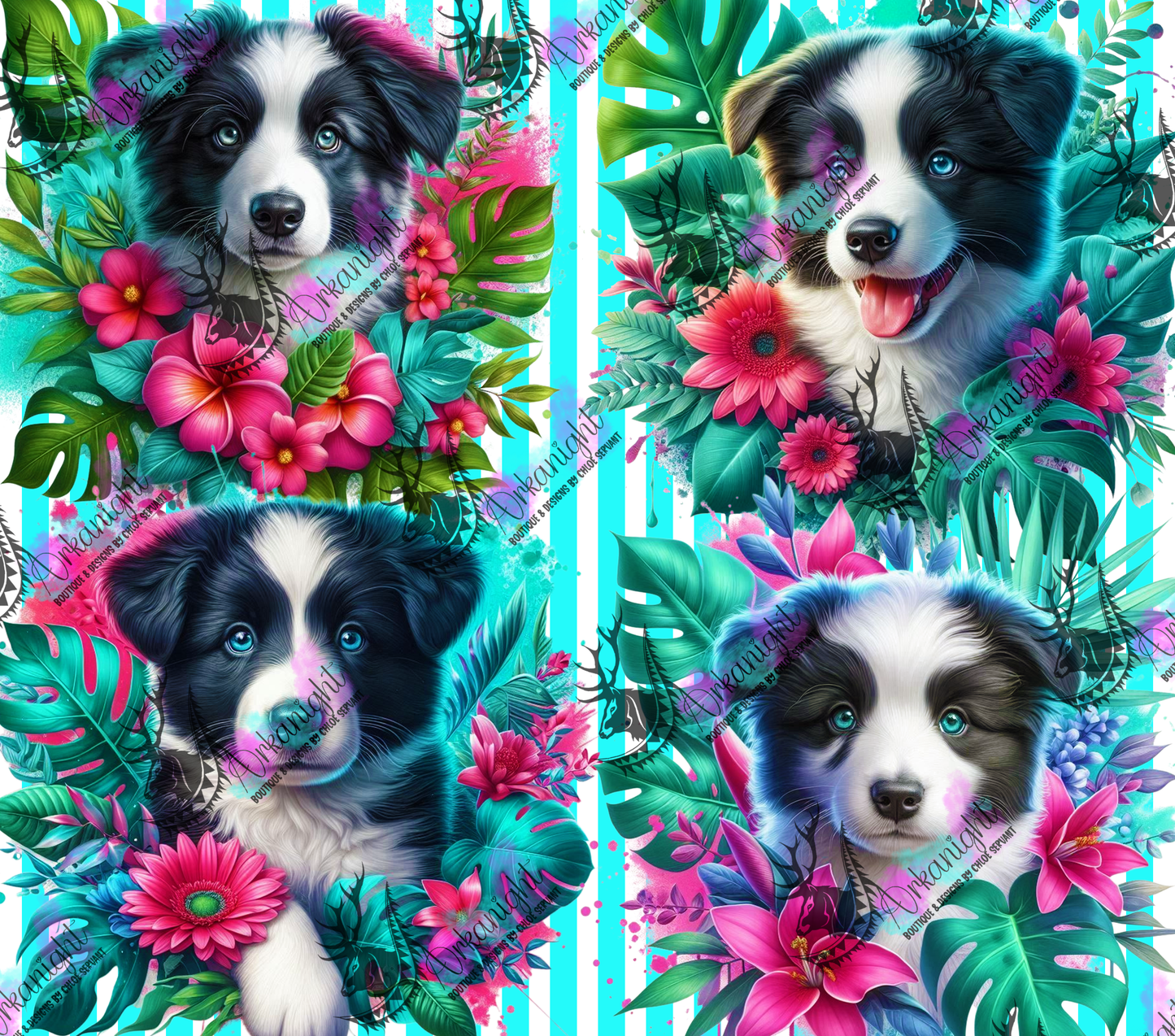 Numérique - Collection Monstera & Chiot 2025 - Border Collie