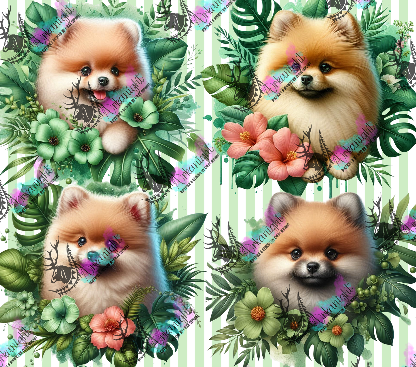 Numérique - Collection Monstera & Chiot 2025 - Poméranien