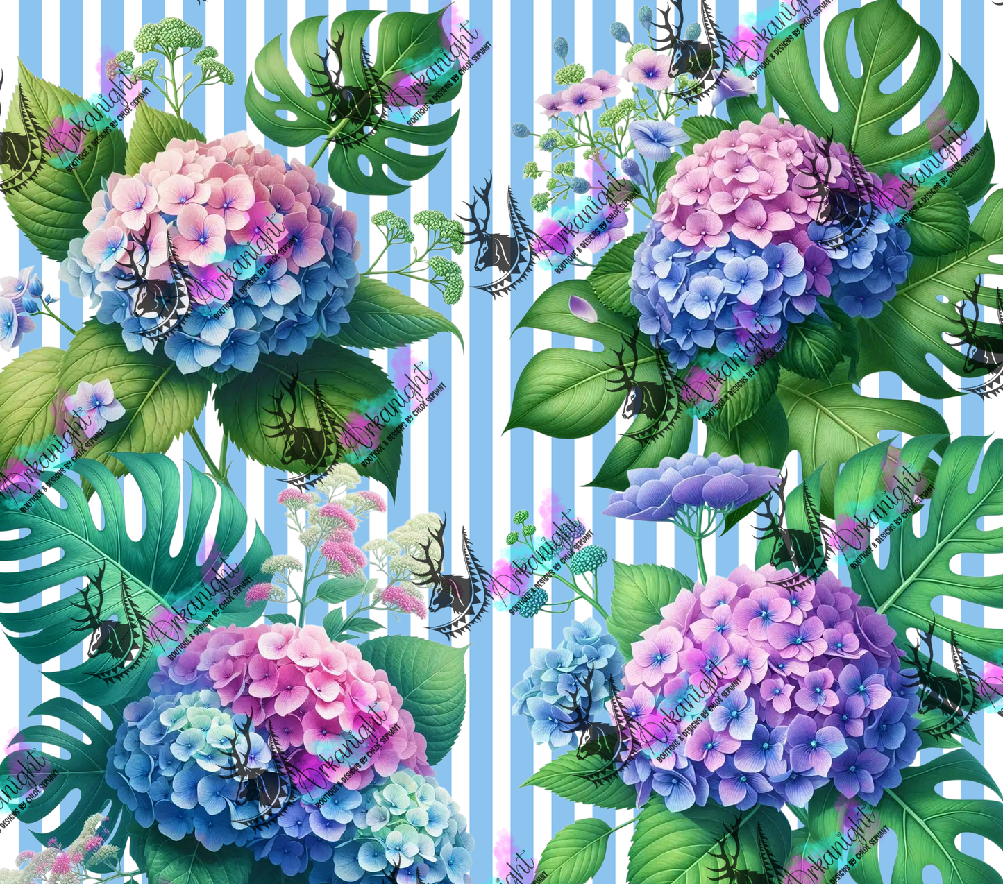 Numérique - Collection Monstera & Fleurs - Hydrangea Mauve