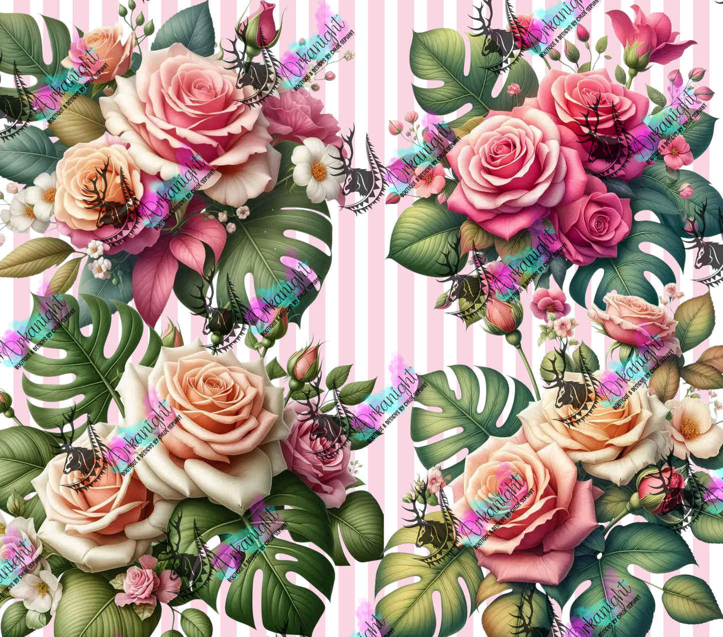 Numérique - Collection Monstera & Fleurs - Roses