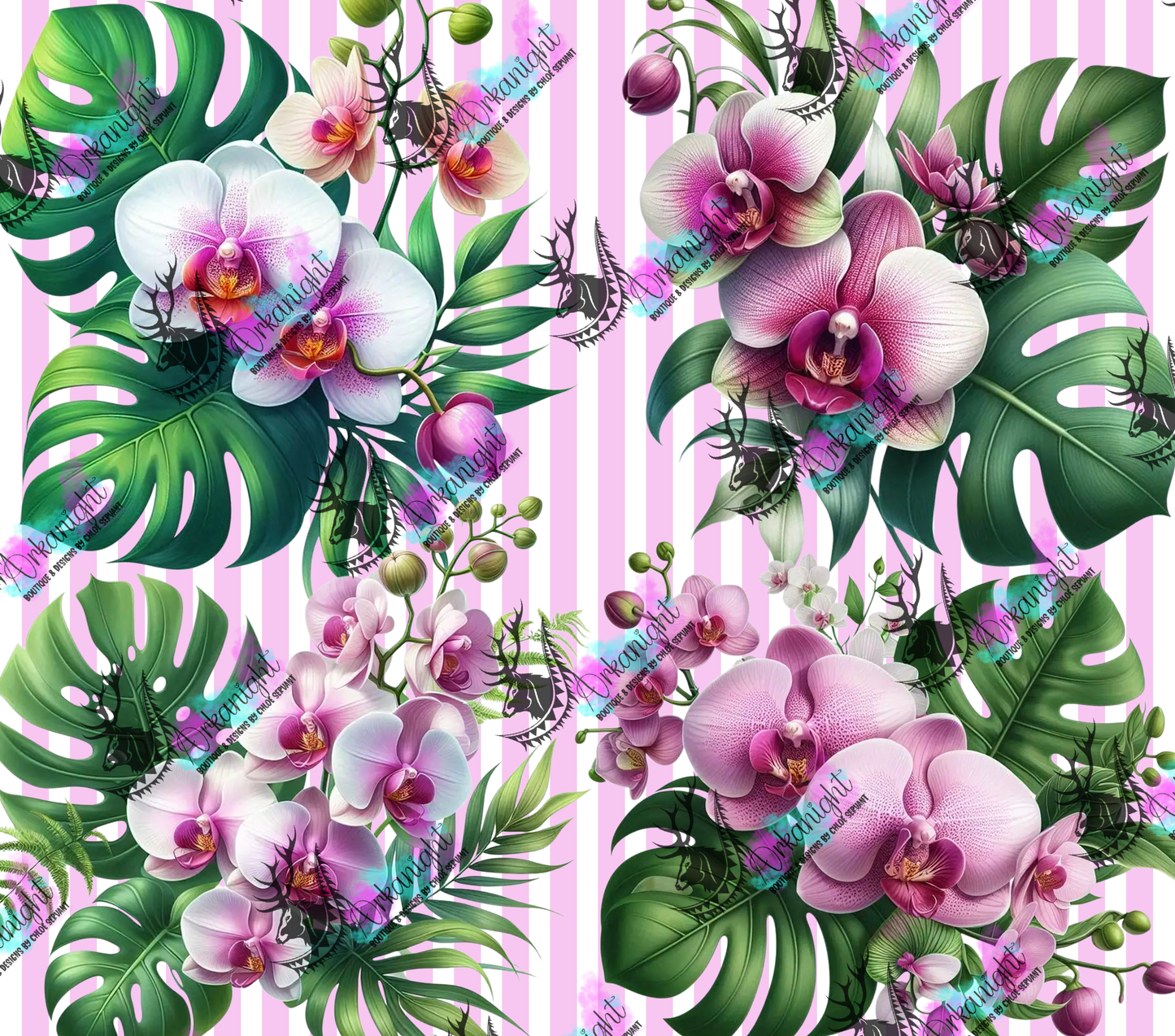 Numérique - Collection Monstera & Fleurs - Orchidées Rose