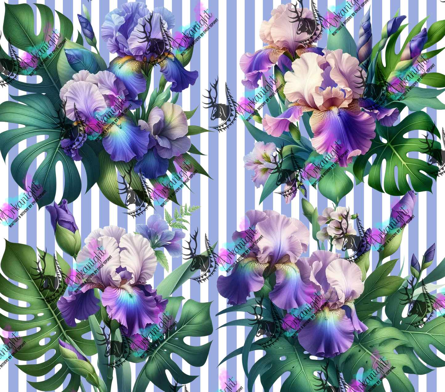 Numérique - Collection Monstera & Fleurs - Iris Mauve