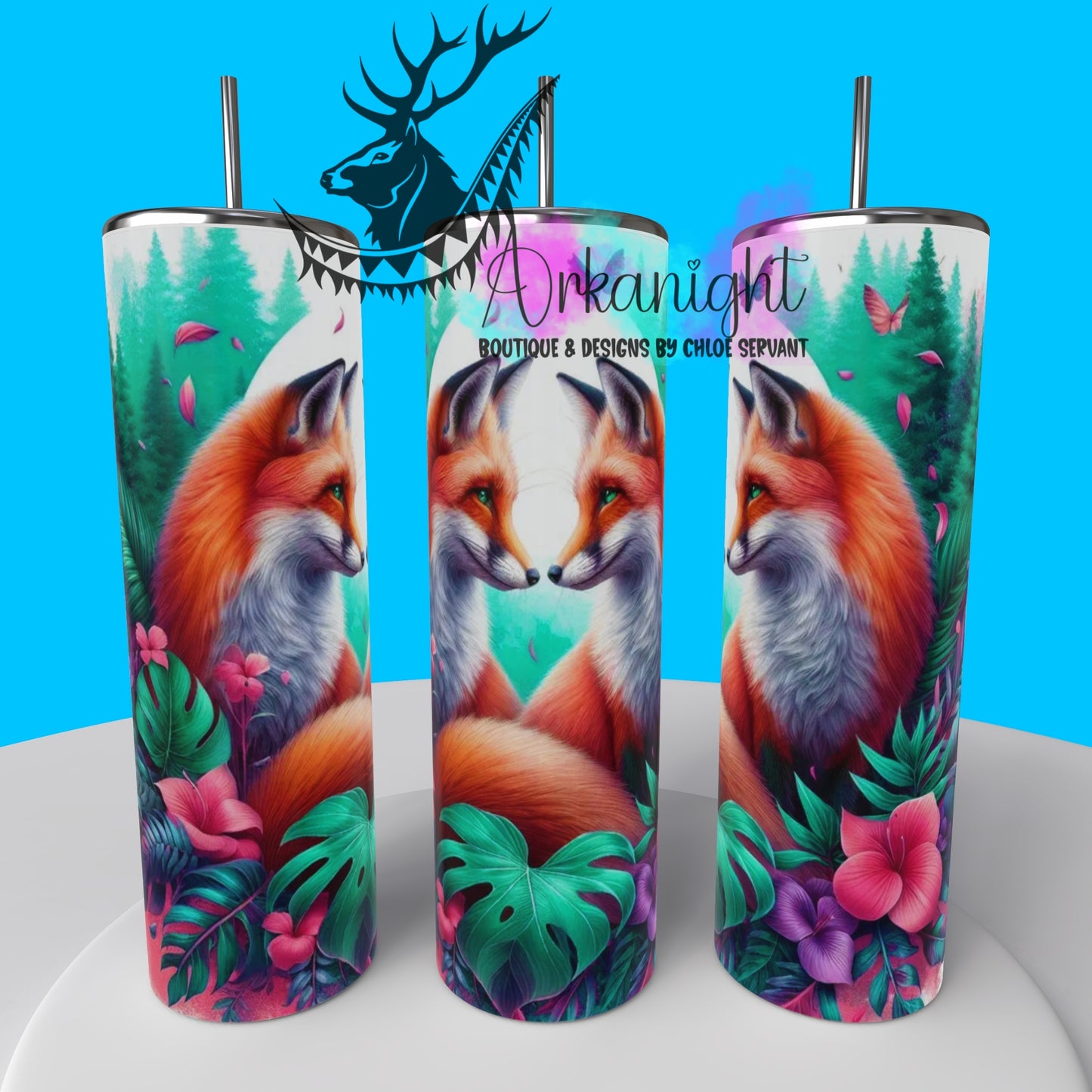Gourde sur commande - Collection Monstera & Animals- Fox in love