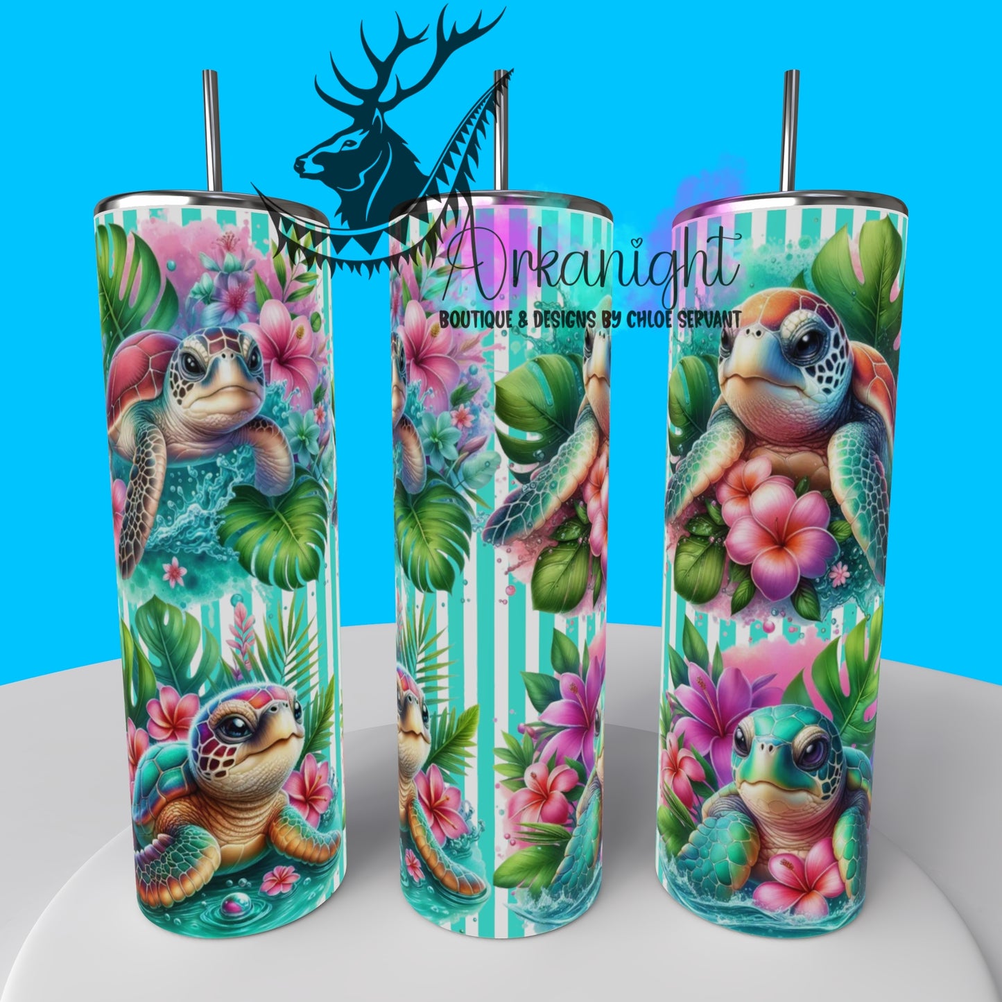 Gourde sur commande - Collection Monstera & Animals - Tortue de mer - 02