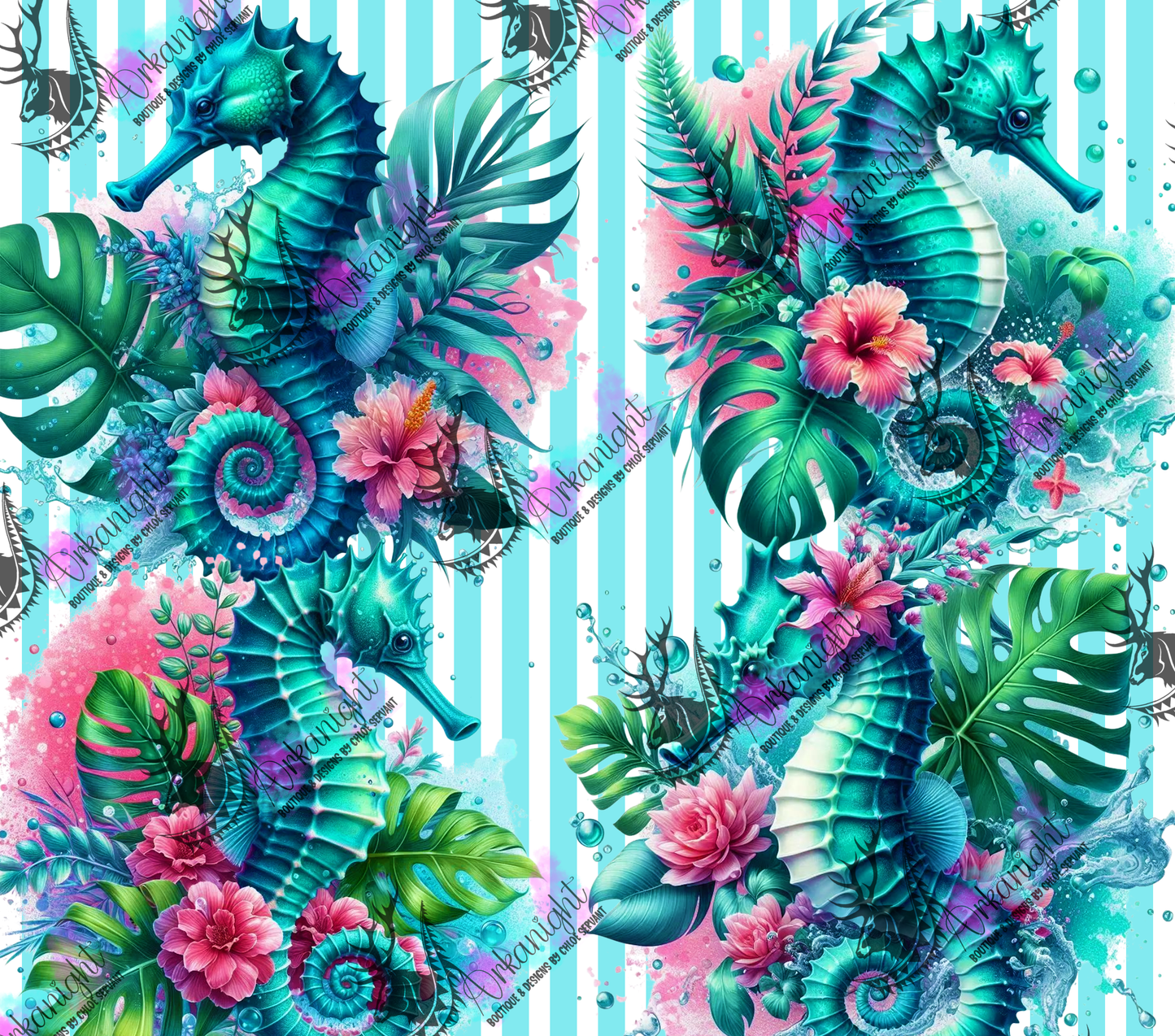 Numérique - Collection Monstera & Animals - Hippocampe