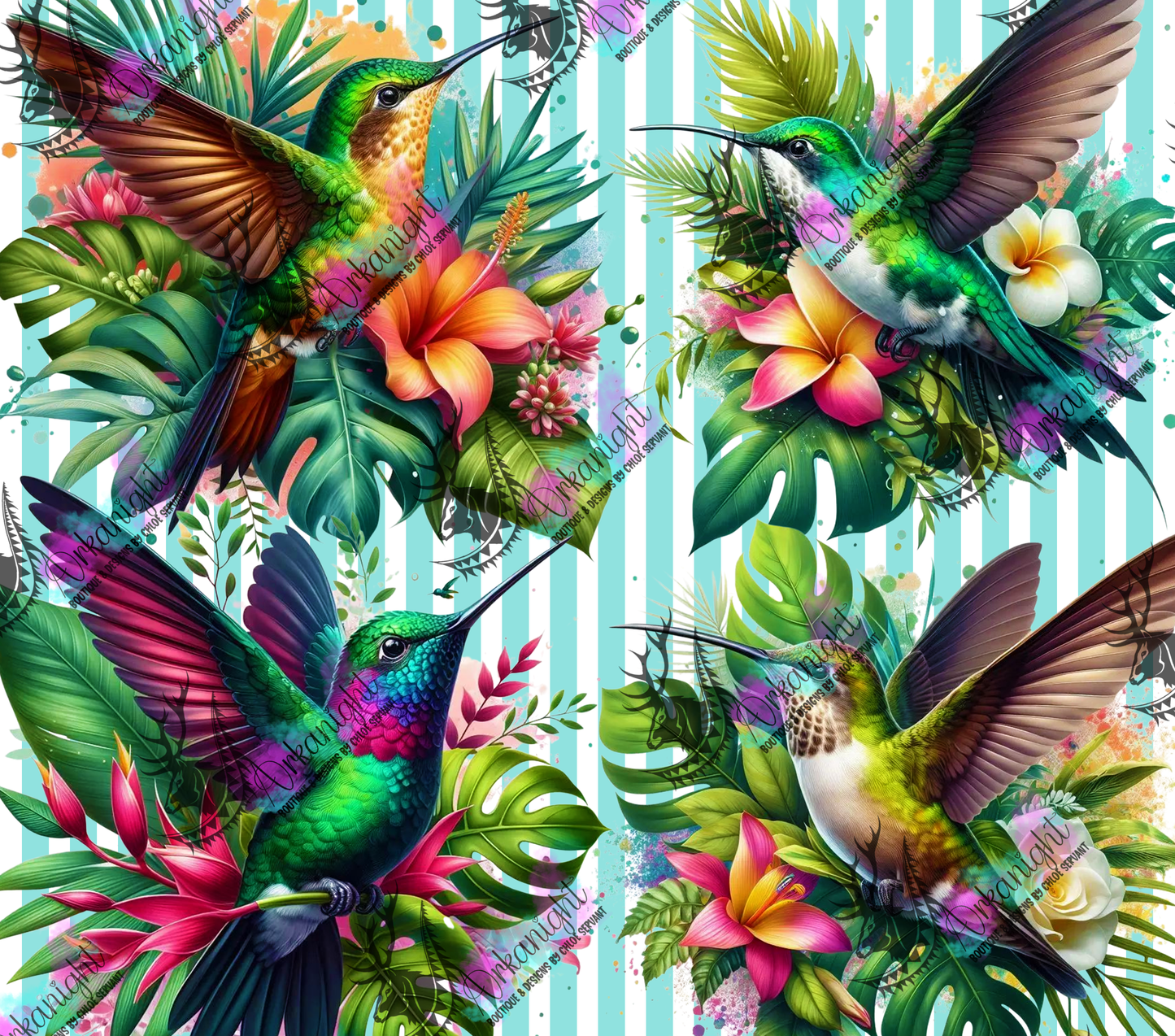 Numérique - Collection Monstera & Animals - Colibris