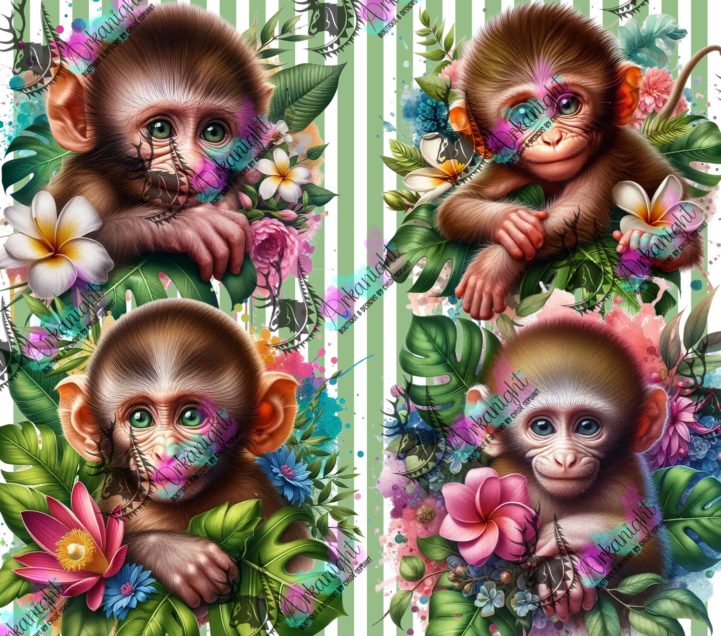 Numérique - Collection Monstera & Animals - Bébé Singe- 04