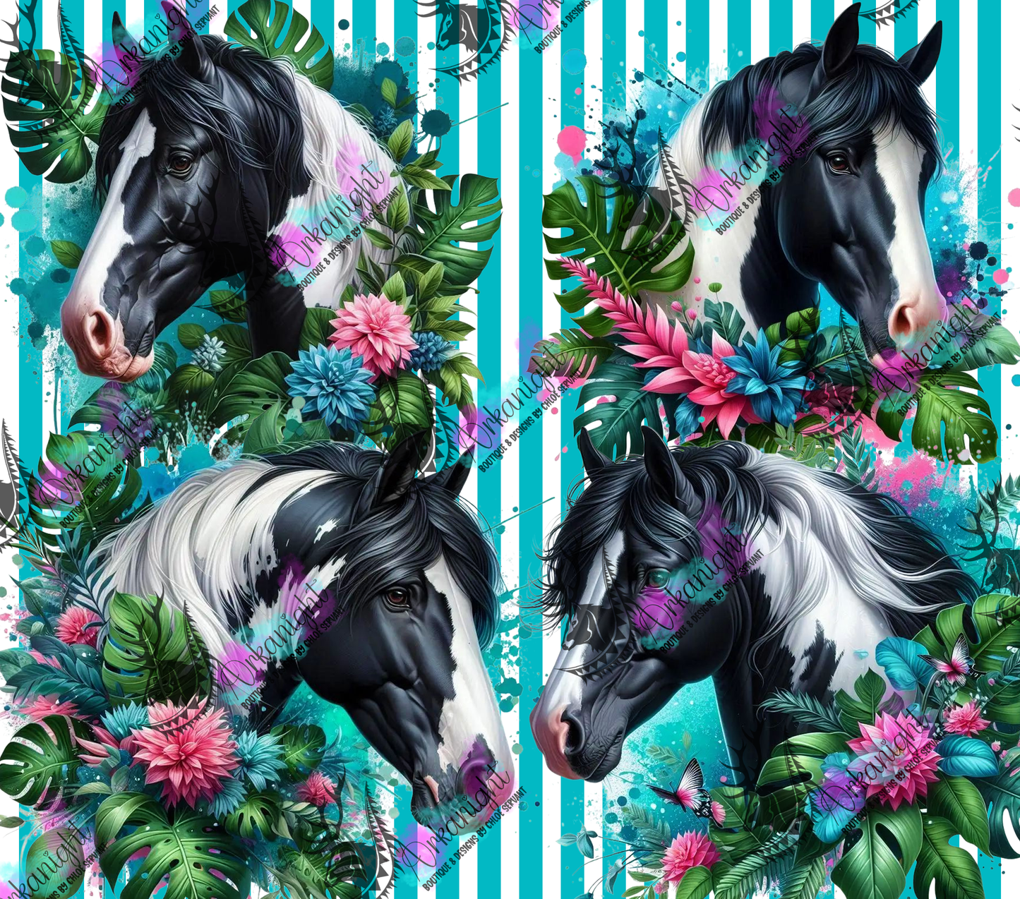 Numérique - Collection Monstera & Animals - Paint Horse