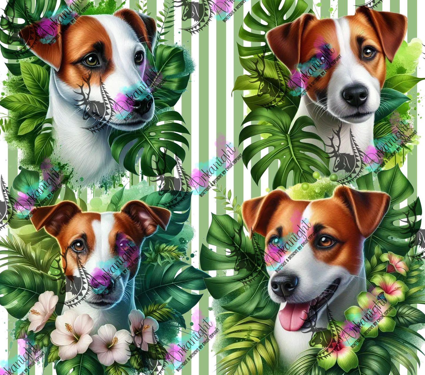 Numérique - Collection Monstera & Chien - Jack Russel