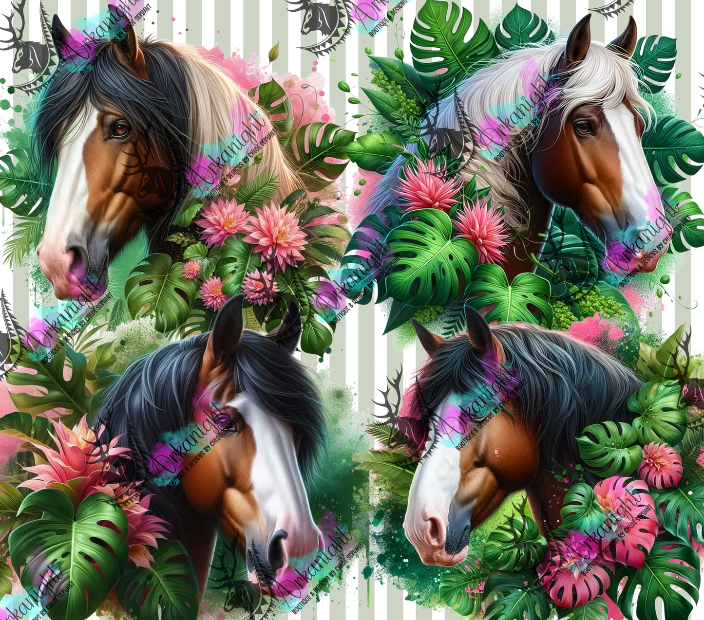 Numérique - Collection Monstera & Animals - Clydesdale