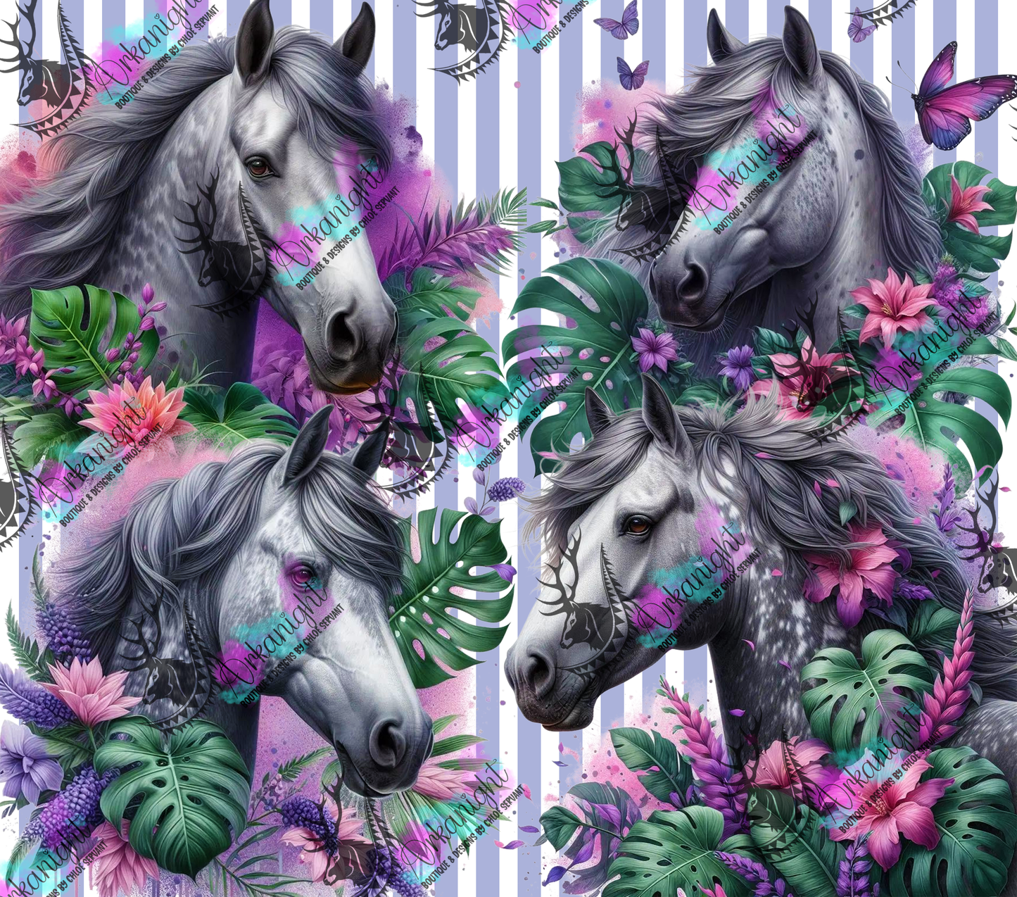 Numérique - Collection Monstera & Animals - Grey Horse