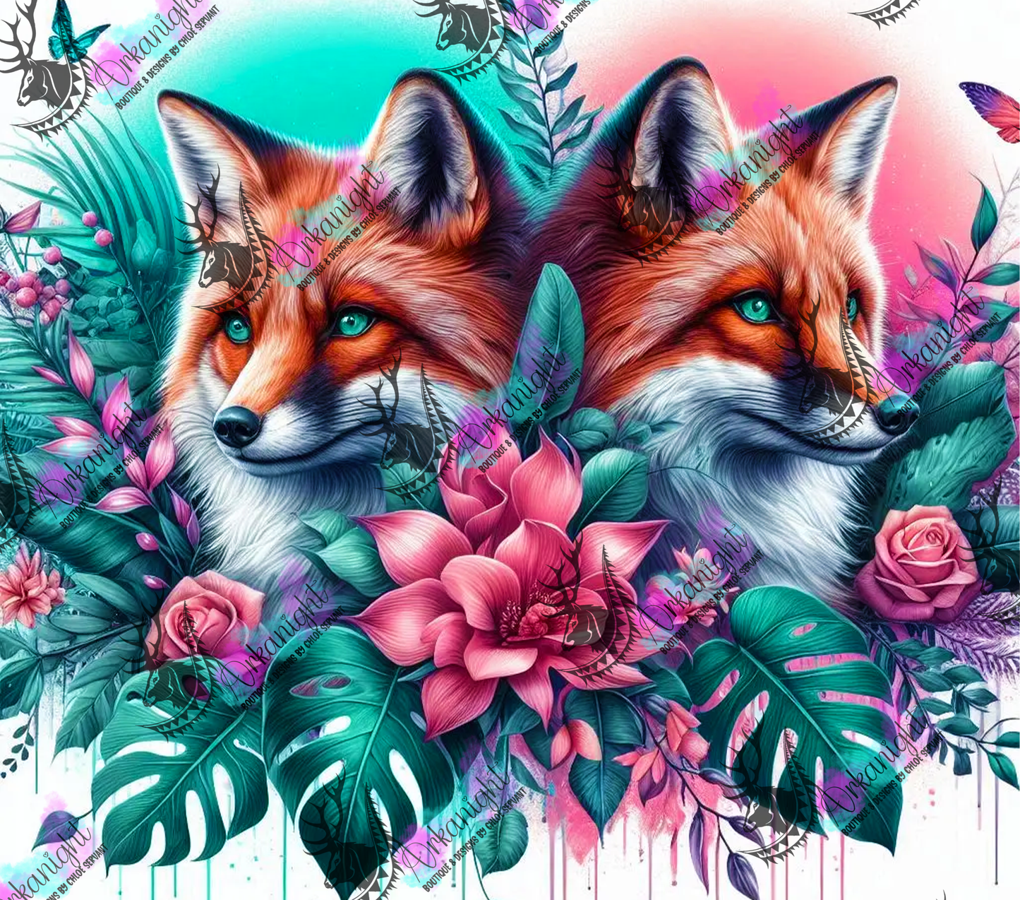 Numérique - Collection Monstera & Animals - Fox in love - 02