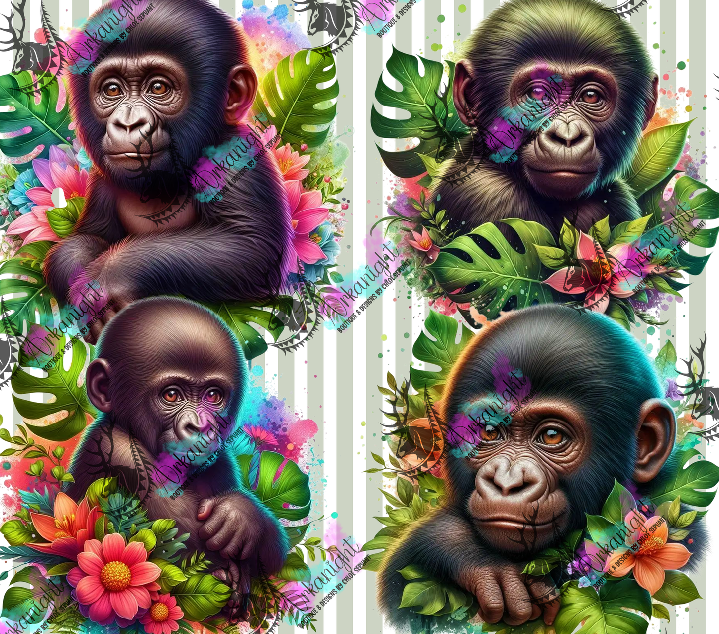Numérique - Collection Monstera & Animals - Baby Gorilla