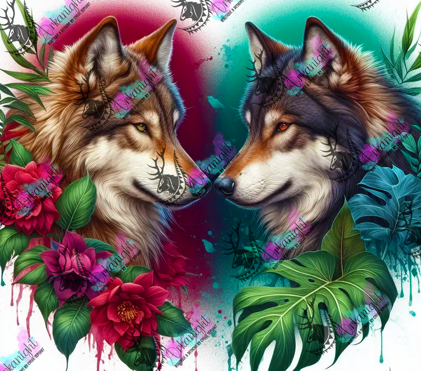 Numérique - Collection Monstera & Animals - Wolf in love - 02