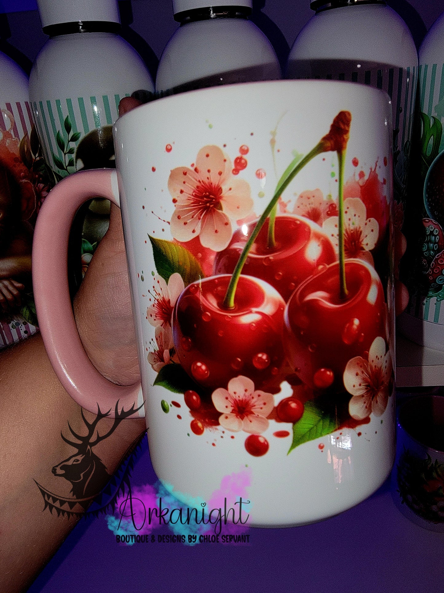 Tasse en céramique sur commande - Cerise