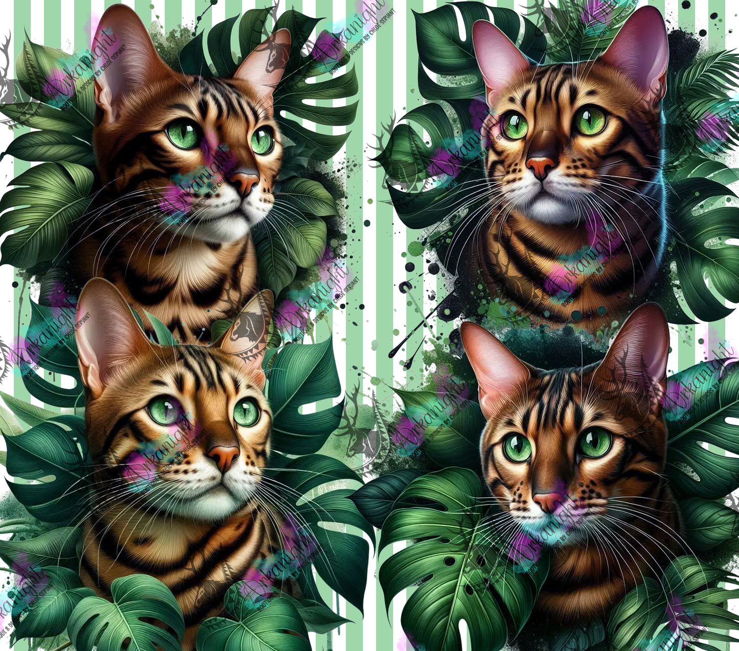 Numérique - Collection Monstera & Chat - Bengal 3.0
