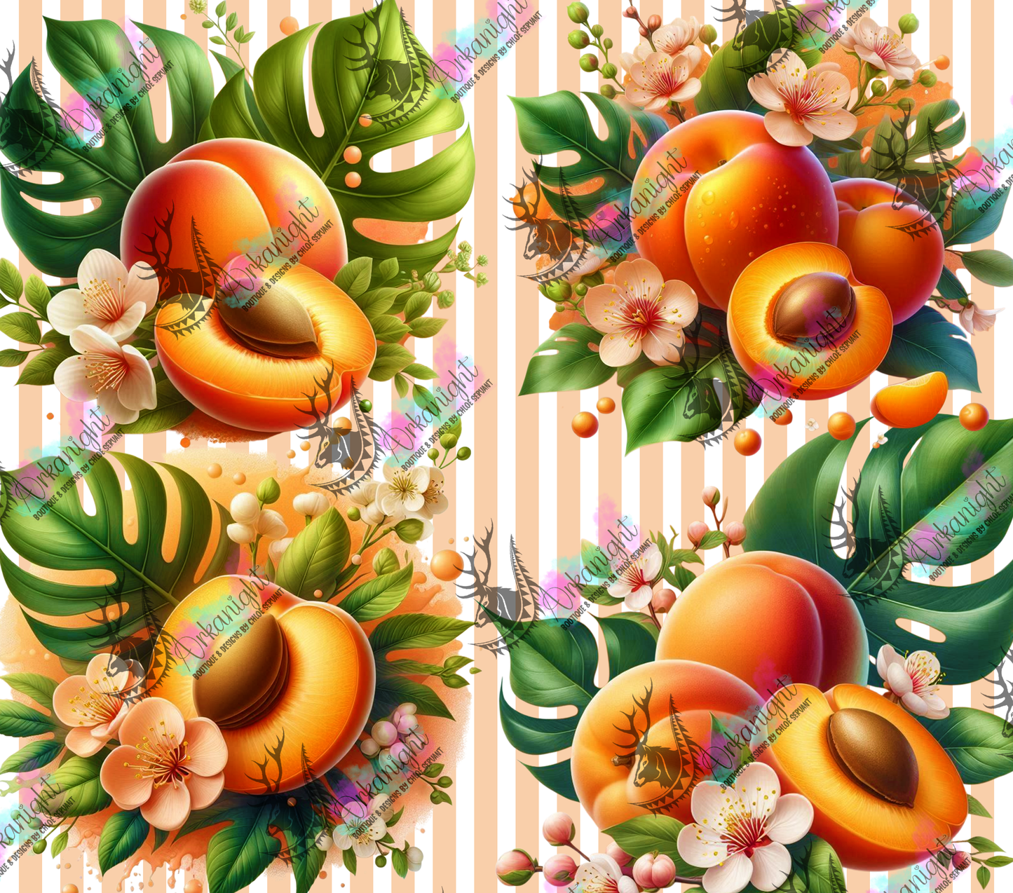 Numérique - Collection Monstera & Fruit - Abricots