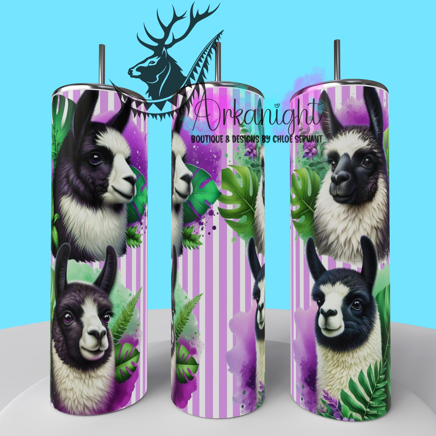 Gourde sur commande - Collection Monstera & Animals - Lhama - 02