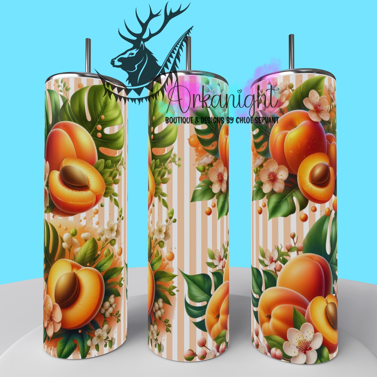 Gourde sur commande - Collection Monstera & Fruit - Abricots