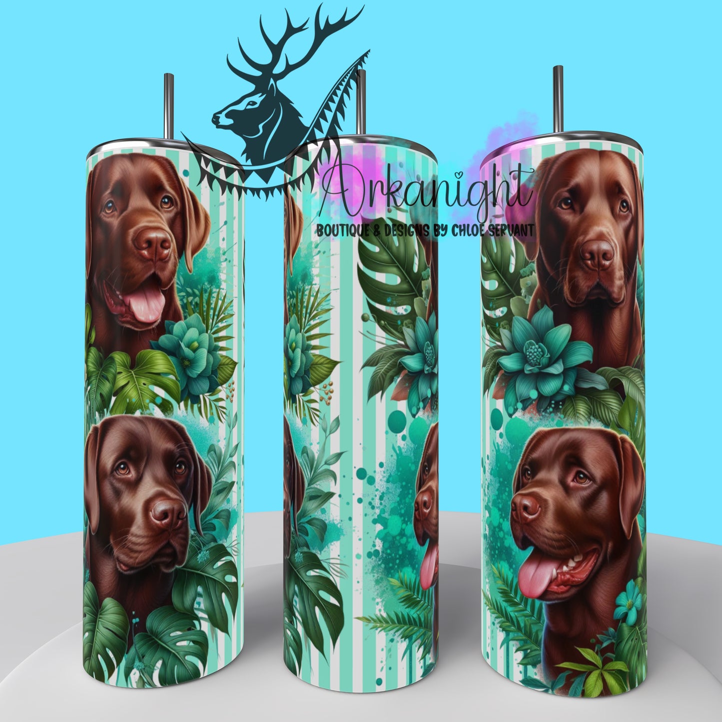 Gourde sur commande - Collection Monstera & Chien - Labrador brun