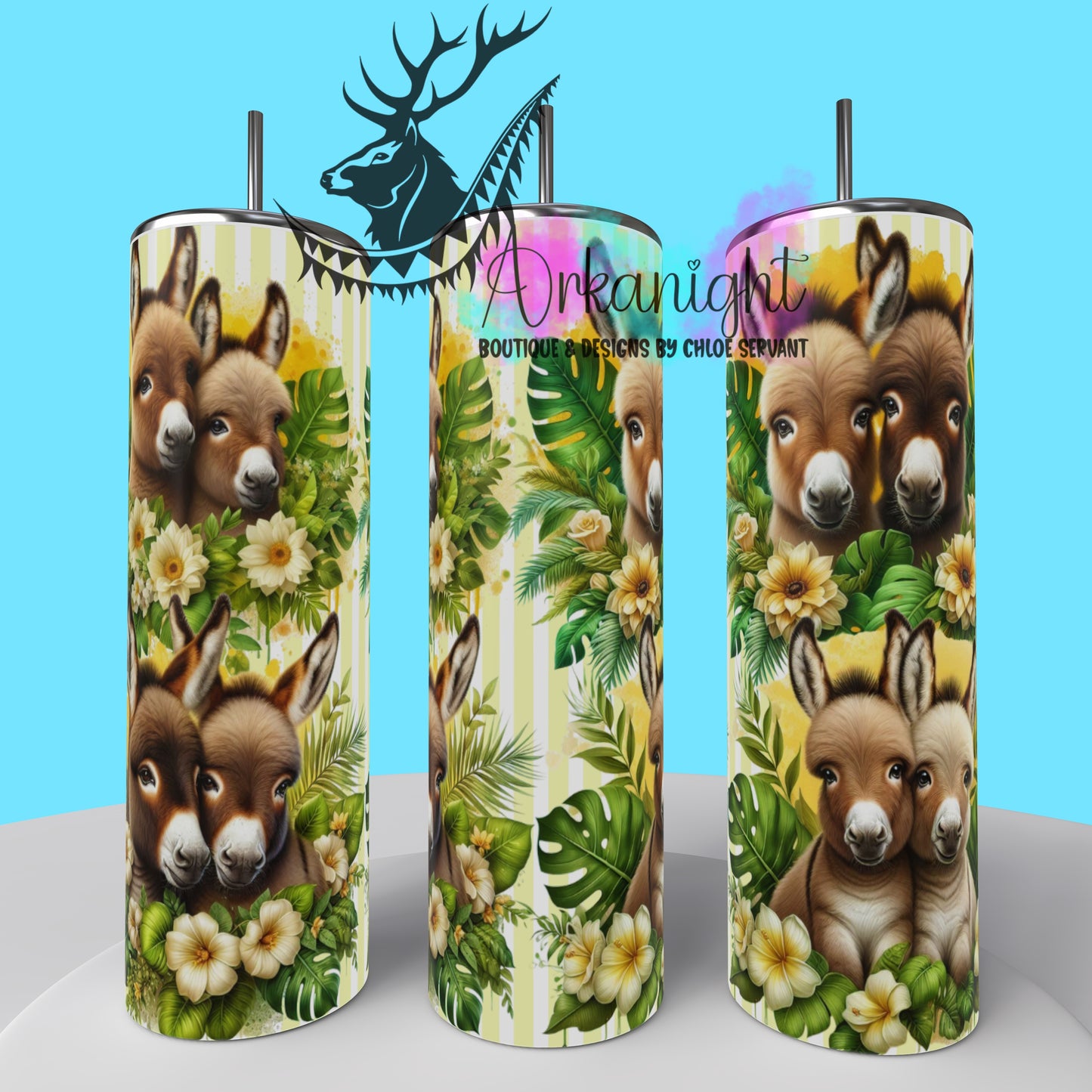 Gourde sur commande - Collection Monstera & Animals - Yellow Donkey's