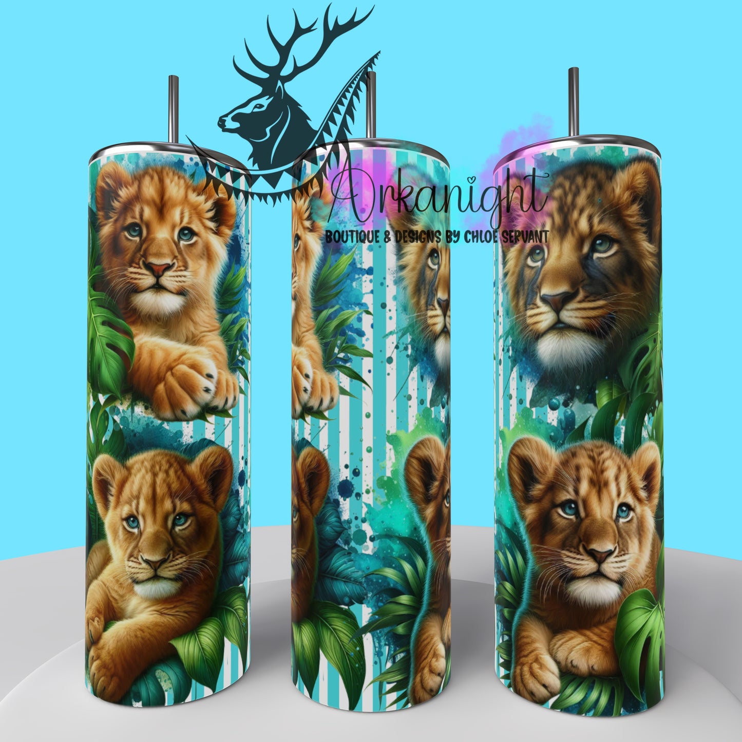 Gourde sur commande - Collection Monstera & Animals - Bébé Lion 2.0