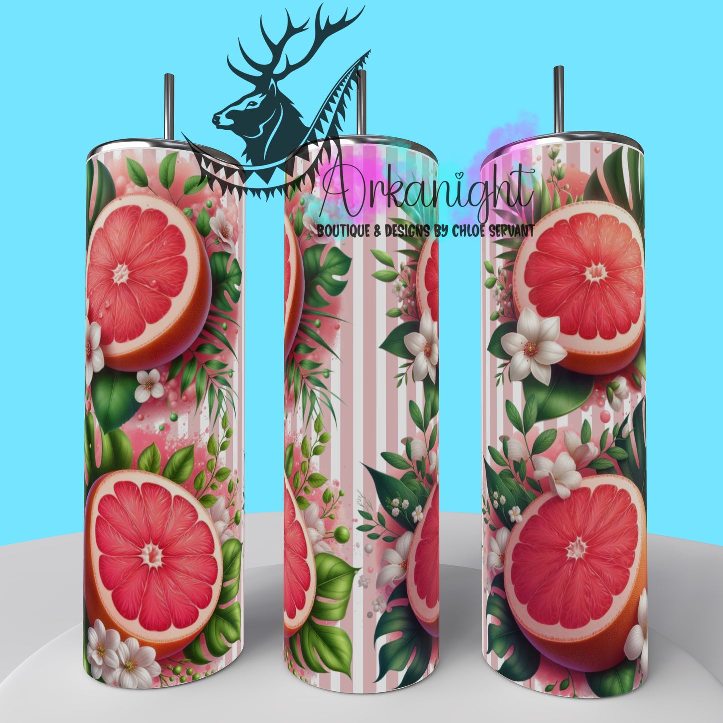 Gourde sur commande - Collection Monstera & Fruit - pamplemousse