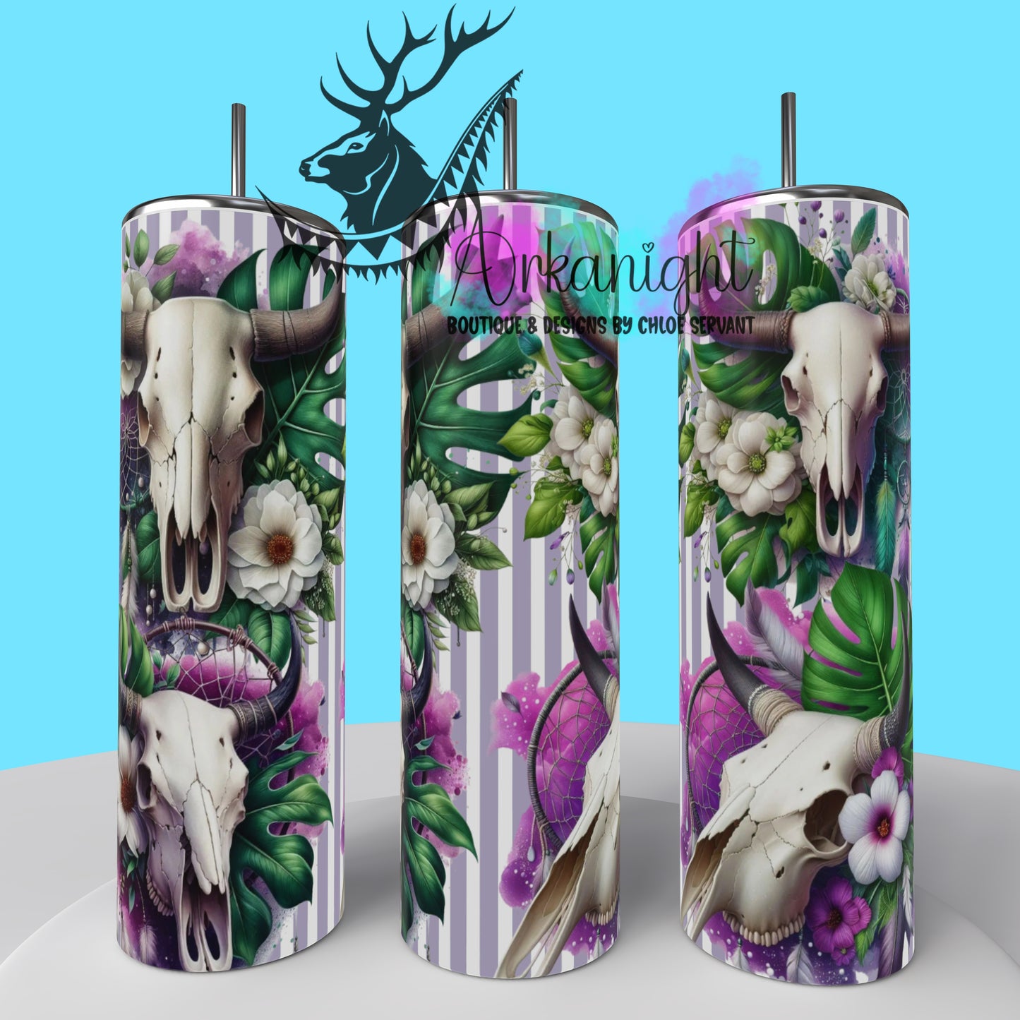 Gourde sur commande - Collection Monstera & Animals - Mauve Bramabull