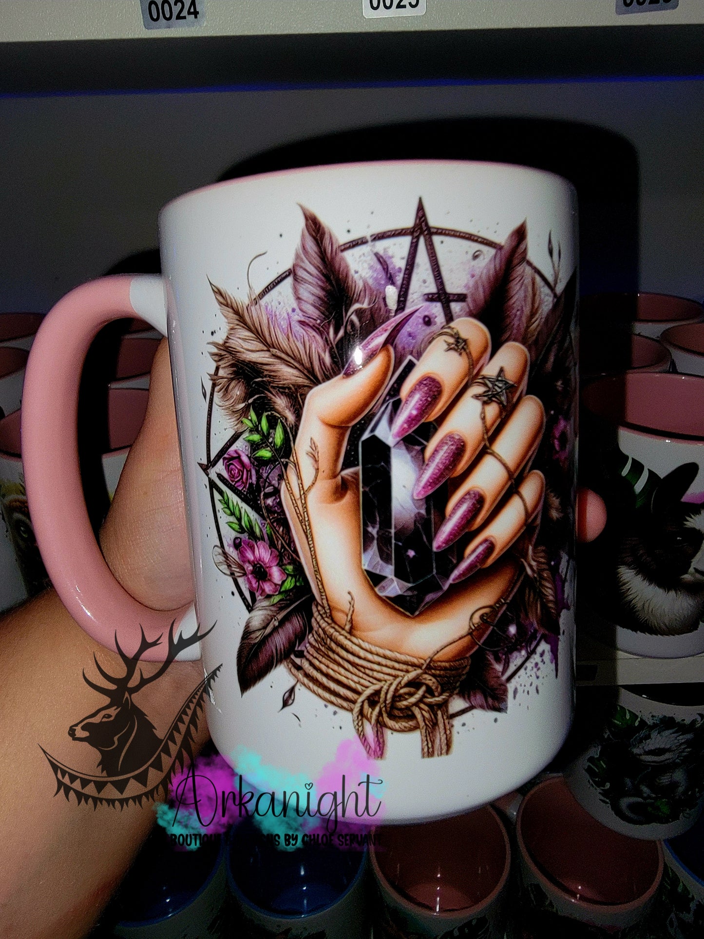 Tasse en céramique sur commande - Crystal obsidian