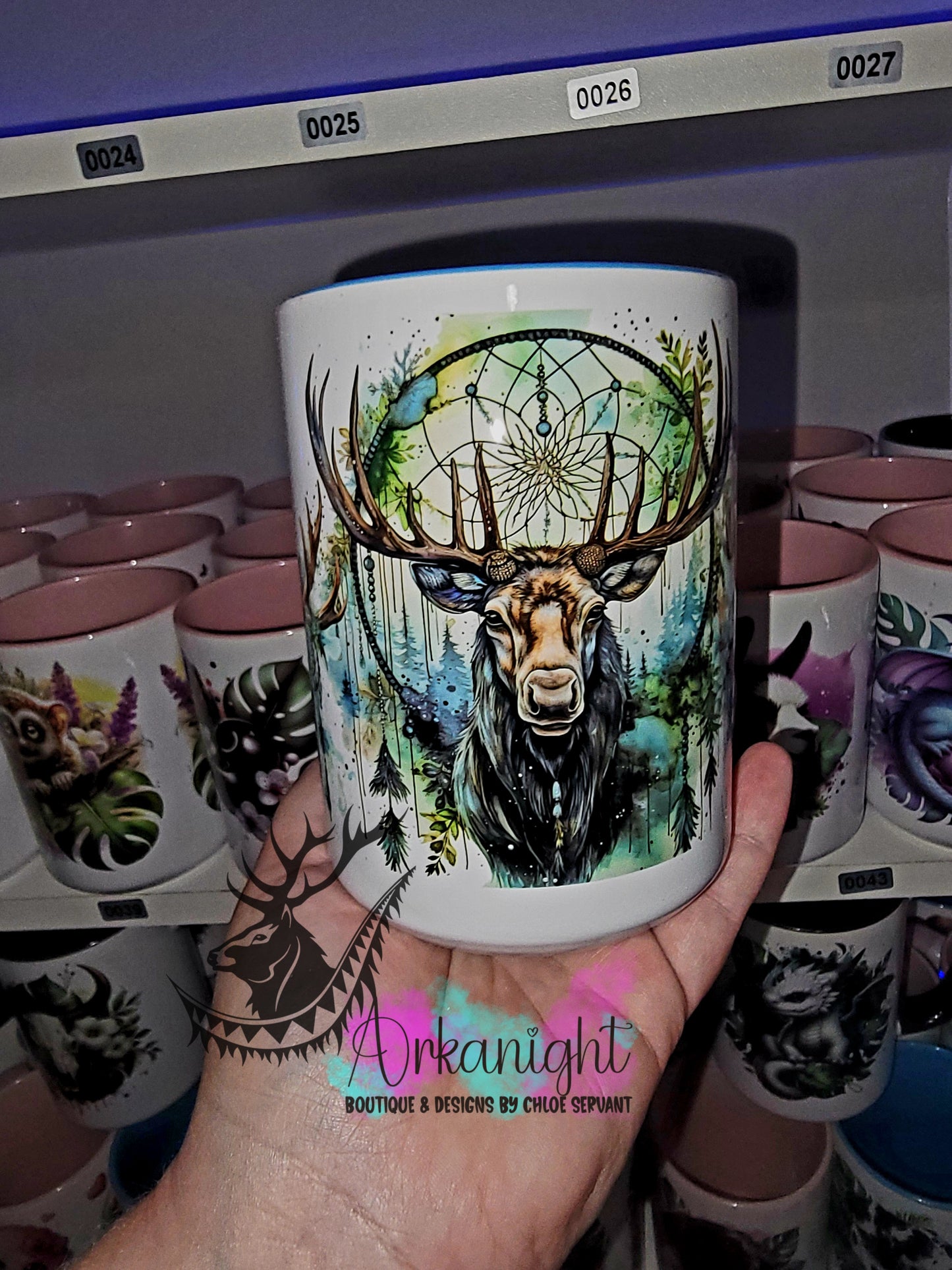 Tasse en céramique sur commande - Watercolor Boho Moose