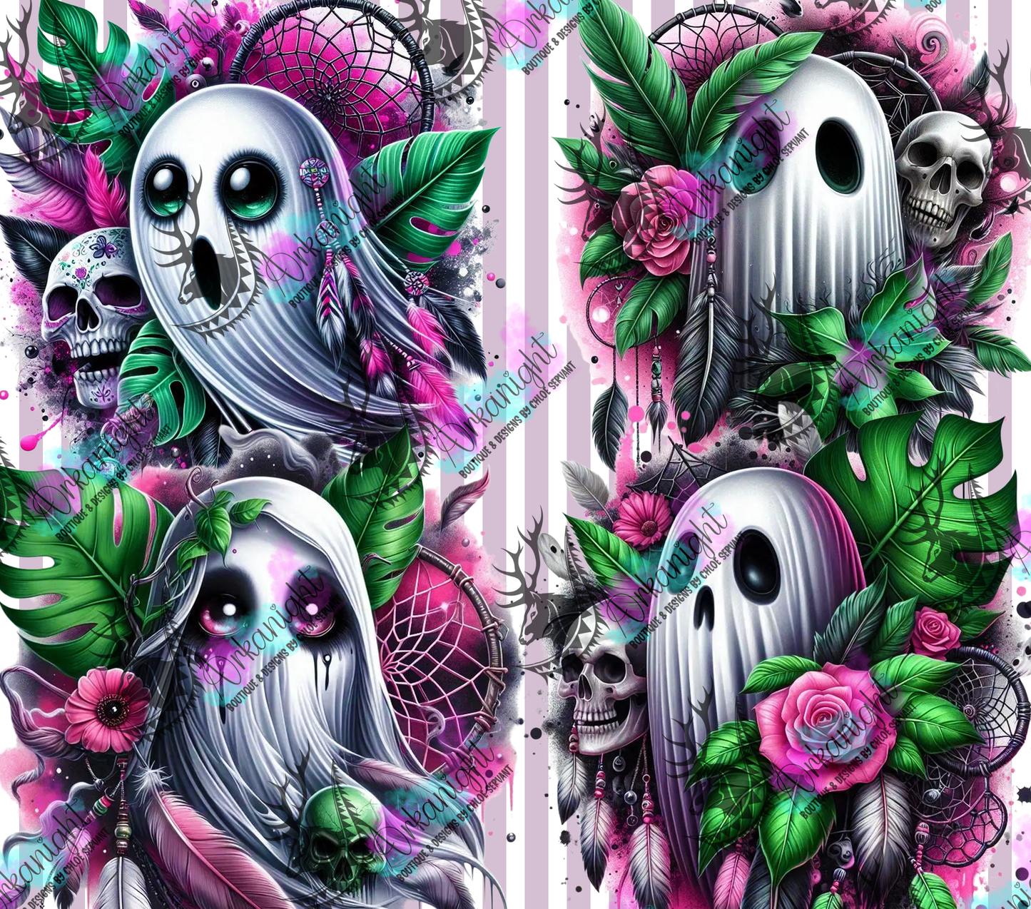 Numérique - Collection Monstera & Halloween 2025 - Fantôme Rose