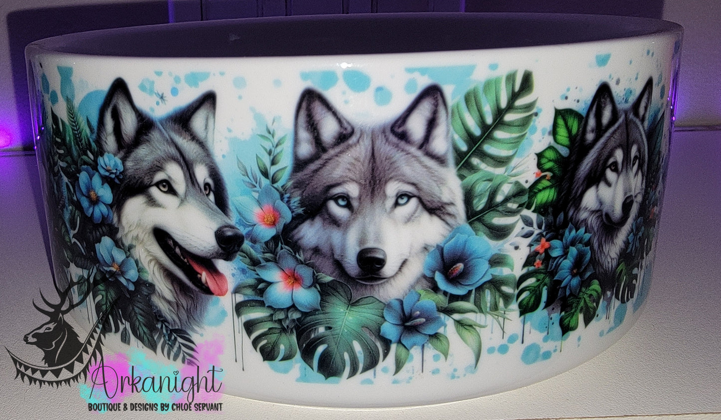 Gamelle en céramique sur commande - Loup Gris