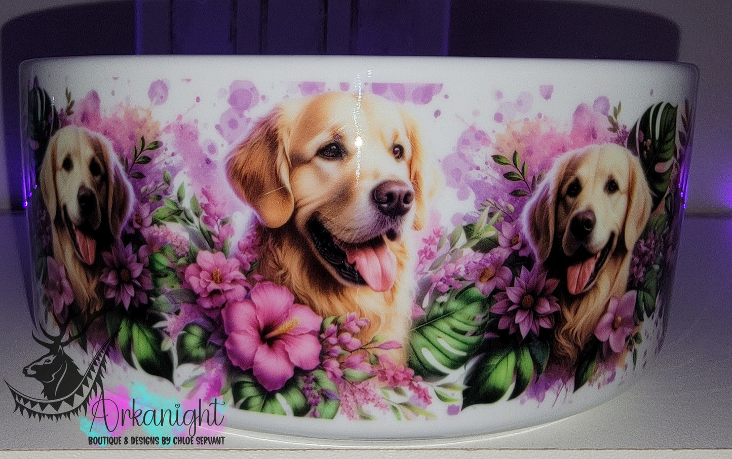 Gamelle en céramique sur commande - Golden Retriever