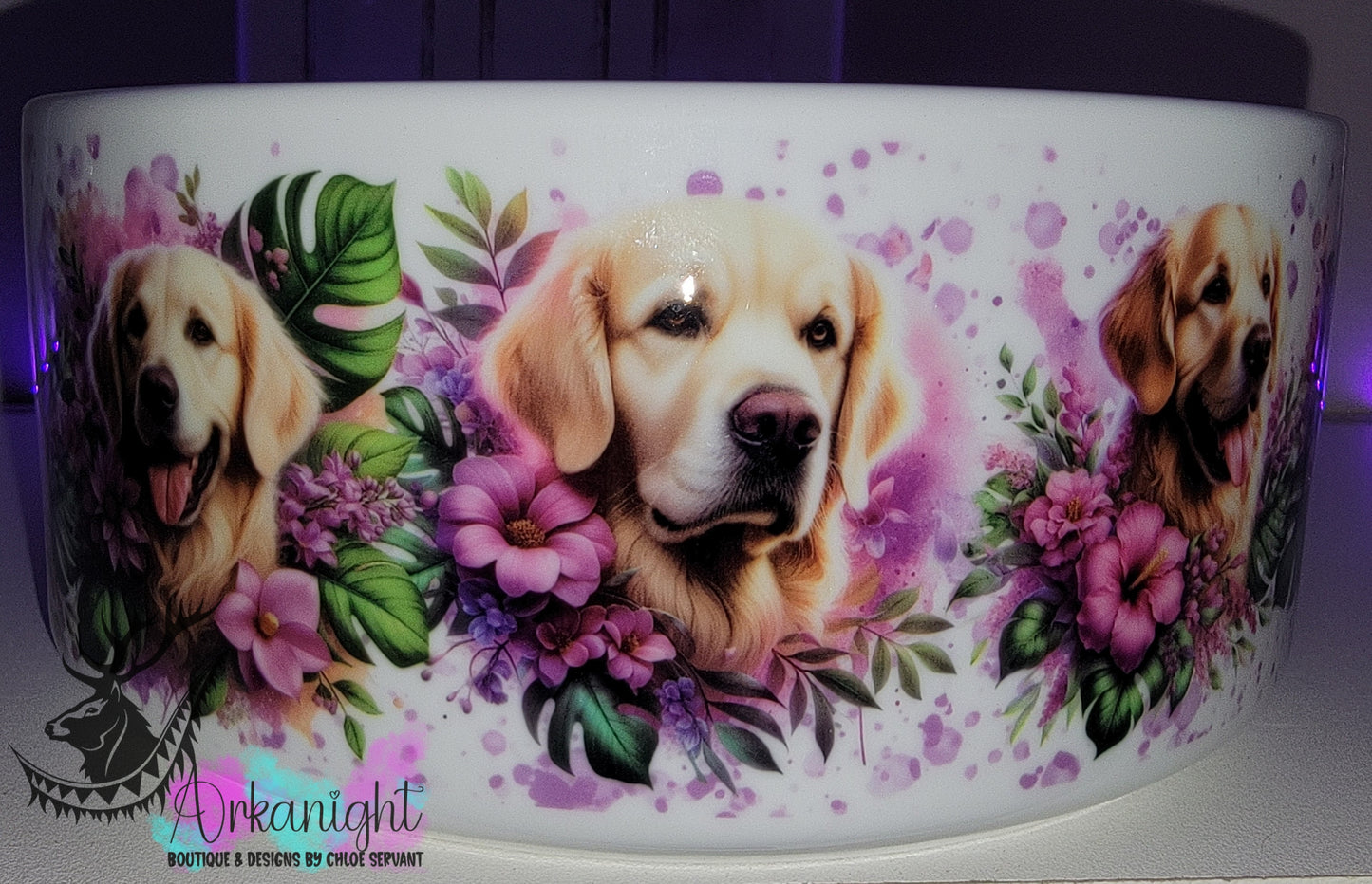 Gamelle en céramique sur commande - Golden Retriever