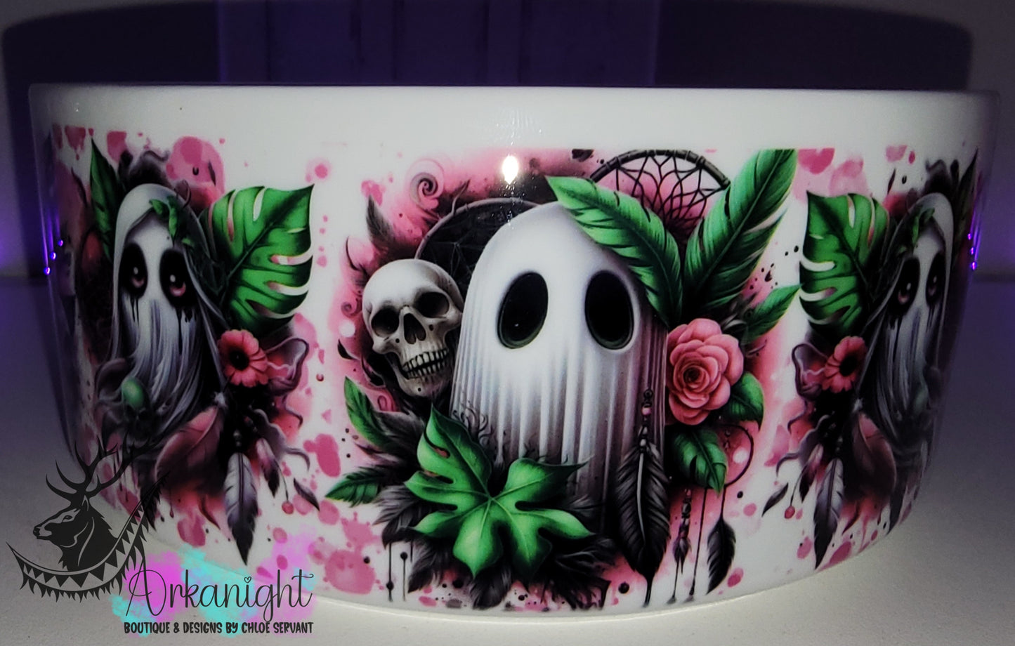 Gamelle en céramique sur commande - Fantome Rose