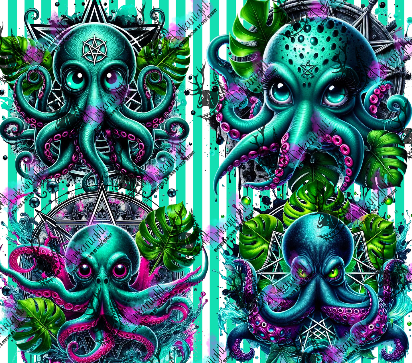 Numérique - Collection Monstera & Halloween 2025 - Psycho Octopus