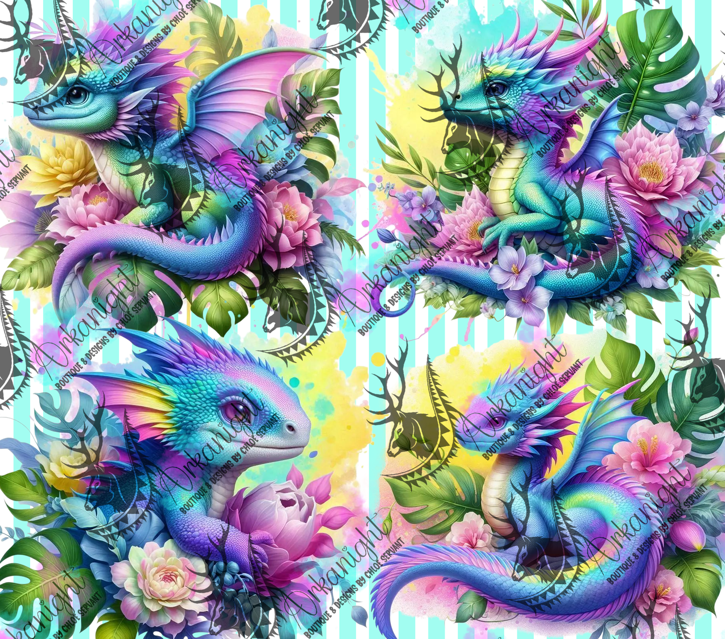 Numérique - Collection Monstera & Bébé Dragon- Pastel