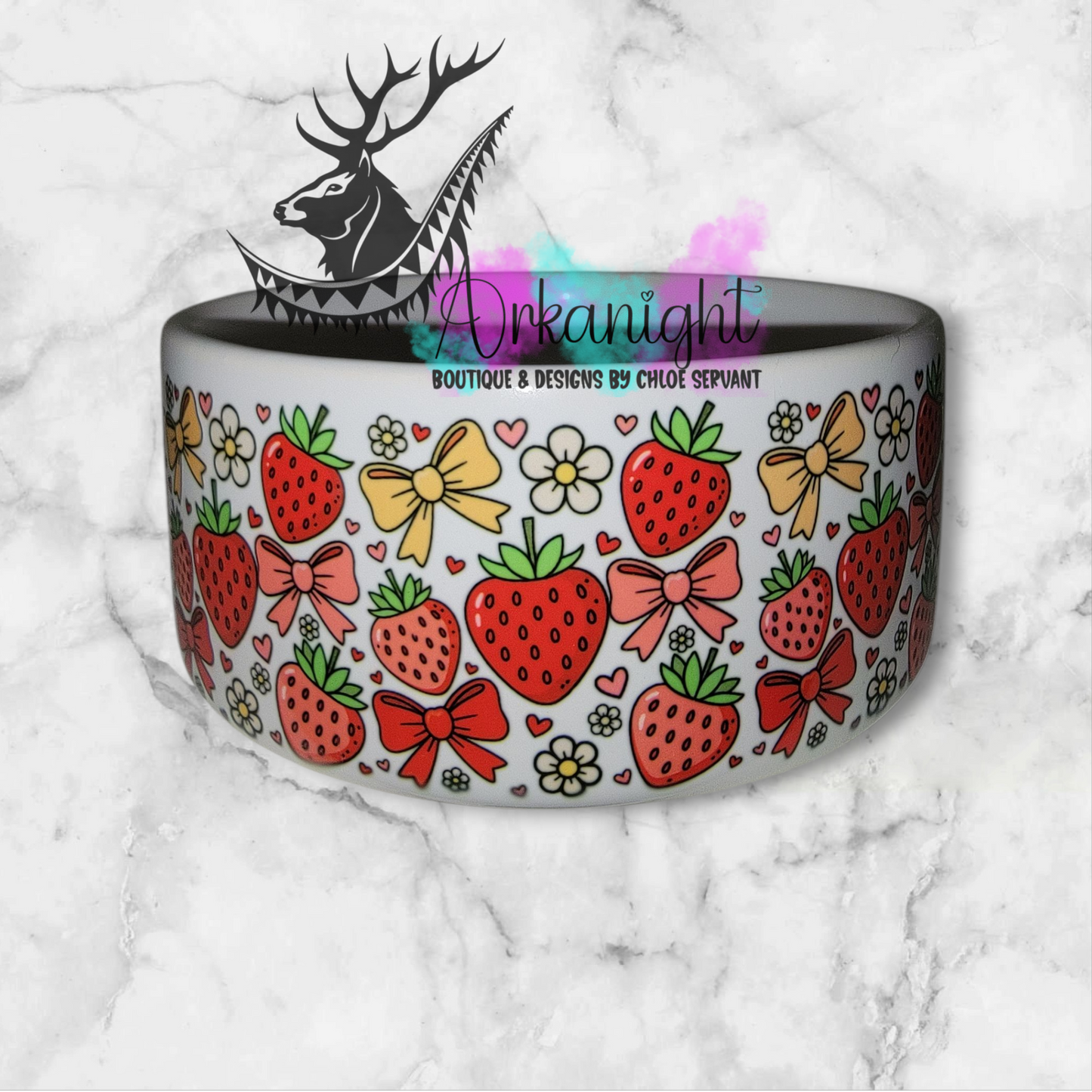 Gamelle en céramique sur commande - Fraises & Boucles