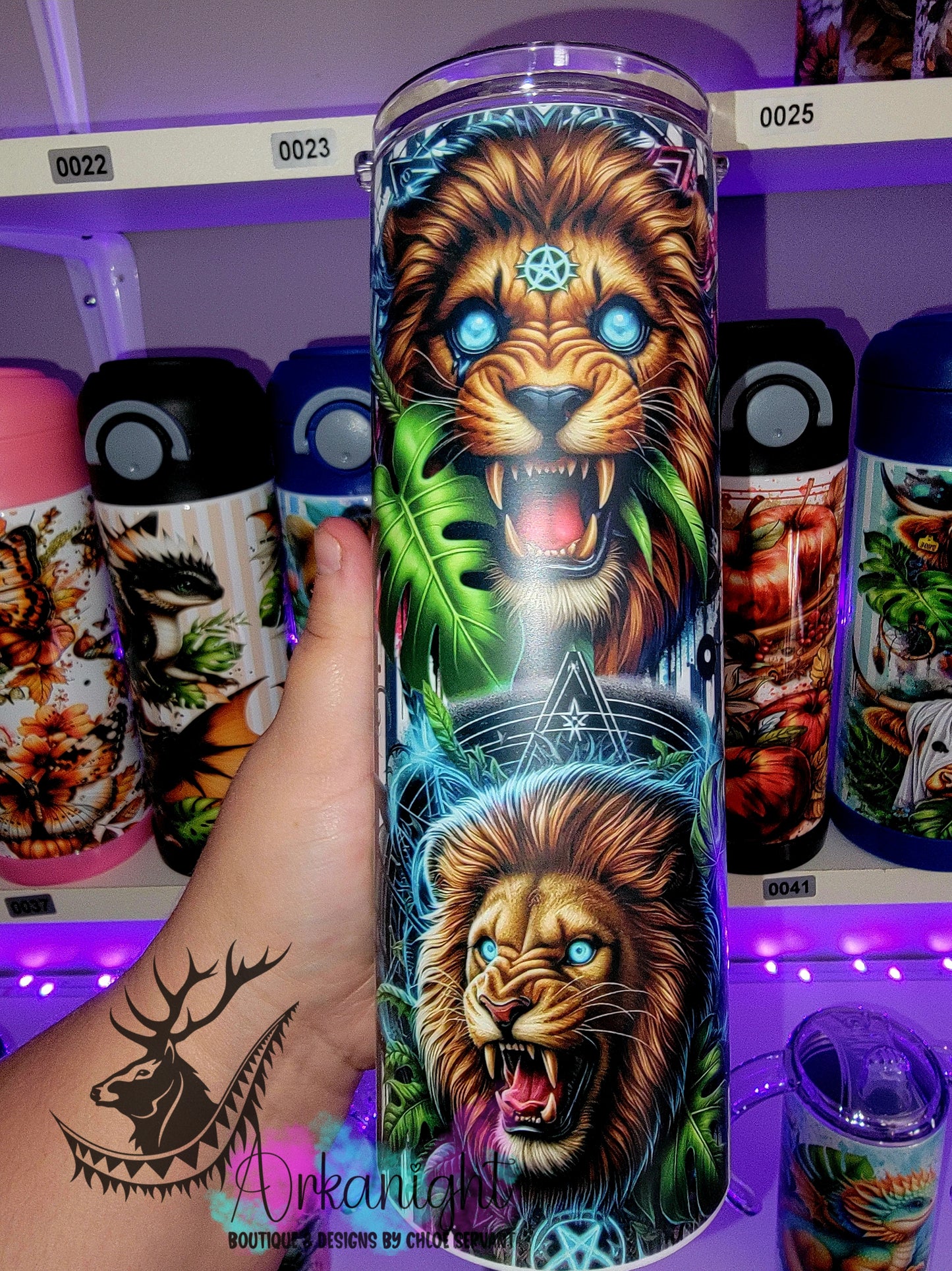 Gourde sur commande - Collection Monstera & Halloween 2025 - Psycho Lion